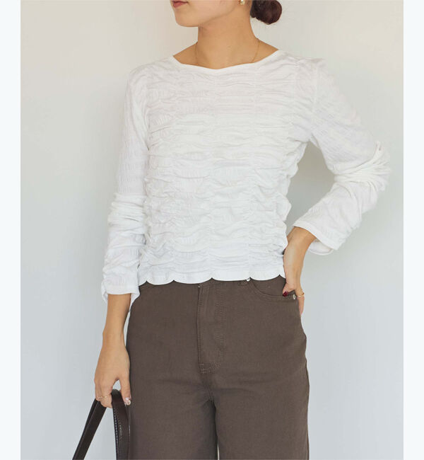 titivate「ロングスリーブシャーリングトップス」|Tシャツ・カットソー|