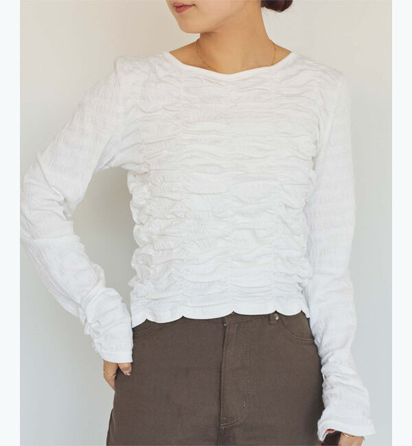 titivate「ロングスリーブシャーリングトップス」|Tシャツ・カットソー|