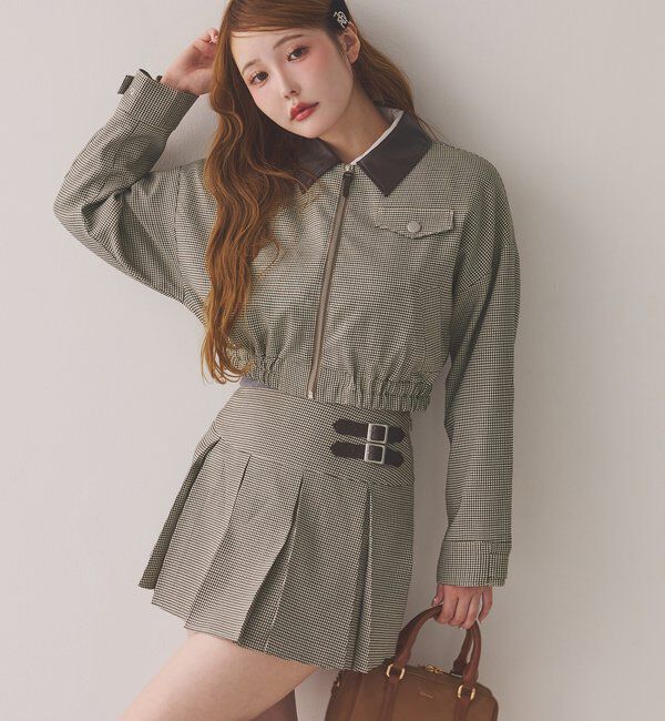  「サイドベルトプリーツスカート」|スカート|