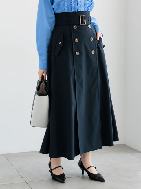 Te chichi「トレンチフレアスカート」|スカート|ネイビー