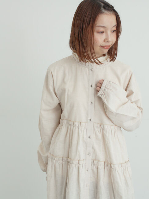 Samansa Mos2「柄アソートティアードフリルチュニック」|シャツ・ブラウス|