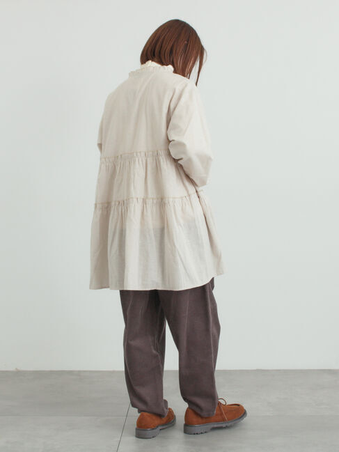 Samansa Mos2「柄アソートティアードフリルチュニック」|シャツ・ブラウス|