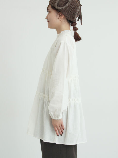 Samansa Mos2「柄アソートティアードフリルチュニック」|シャツ・ブラウス|