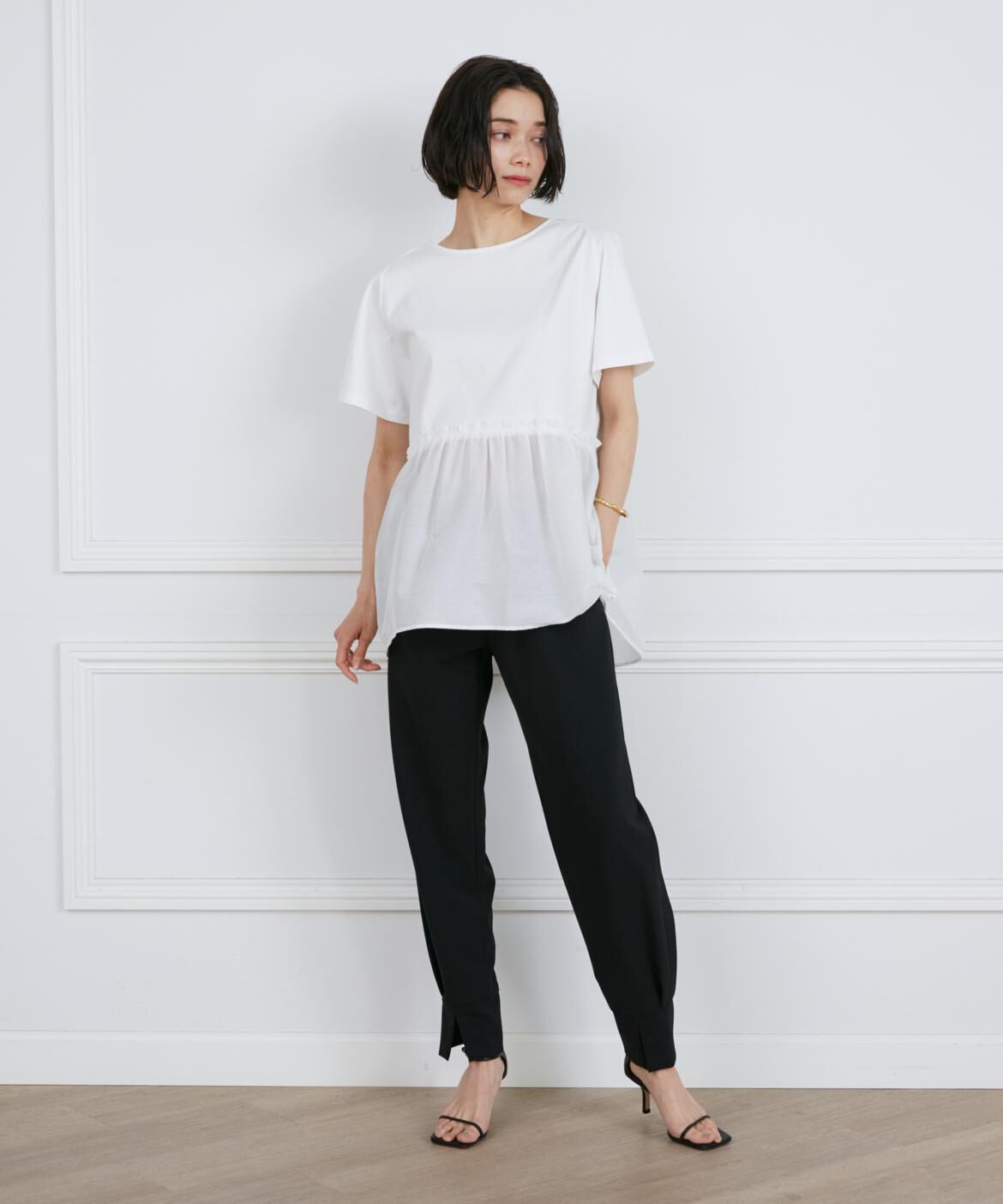 INED「異素材ペプラムカットソー」|Tシャツ・カットソー|