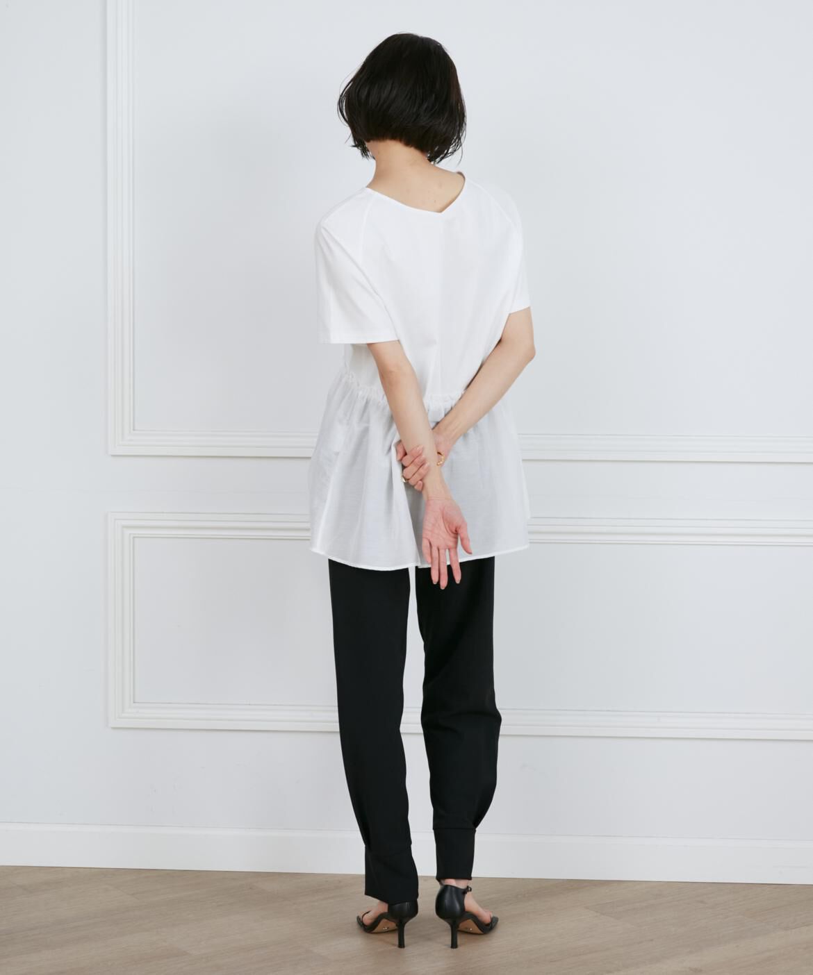 INED「異素材ペプラムカットソー」|Tシャツ・カットソー|