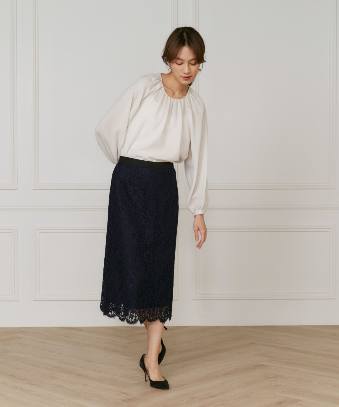 INED「タックギャザーブラウス　」|シャツ・ブラウス|