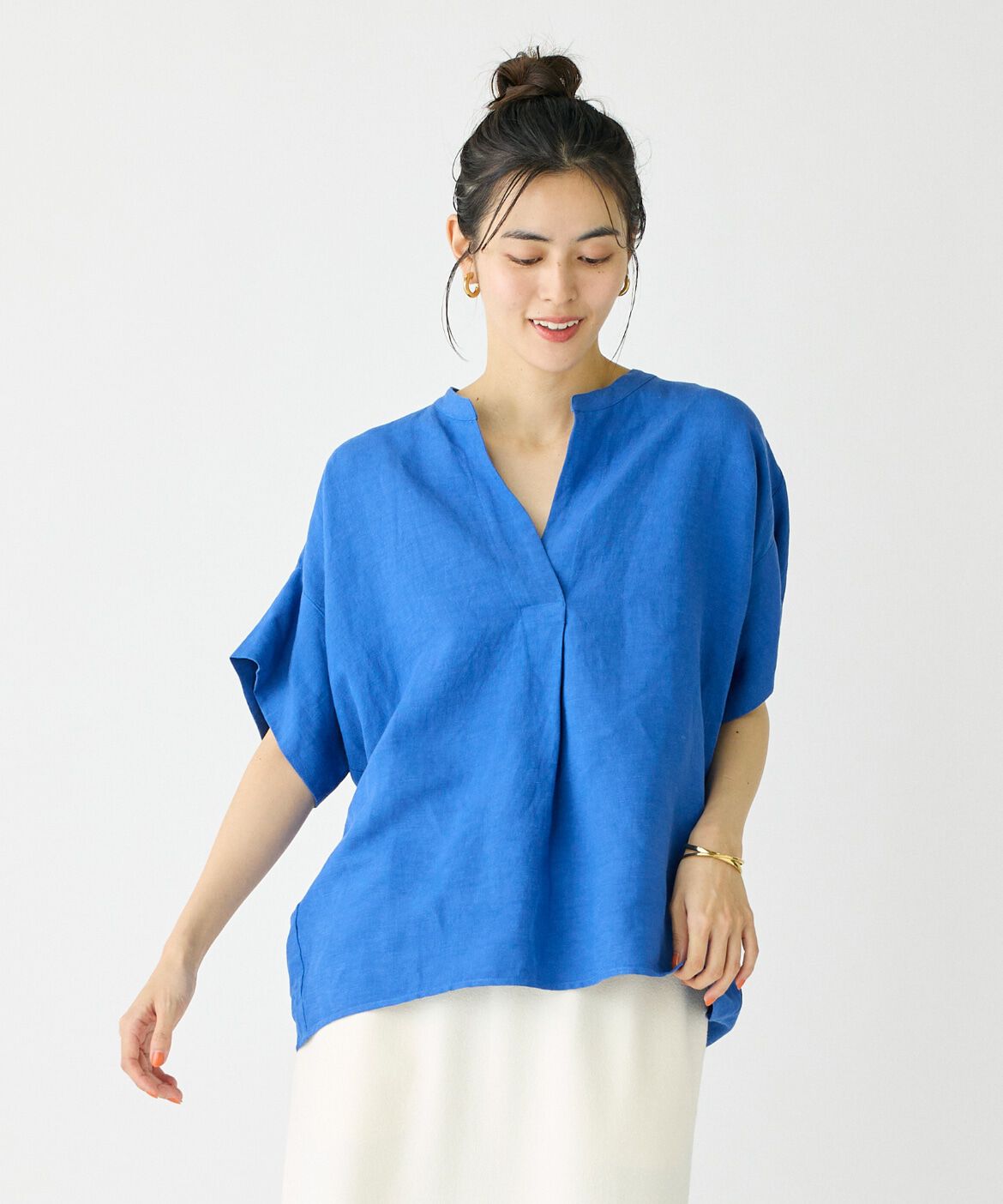 DAY by DAY it&rsquo;s international「オーバーサイズスキッパーシャツ」|シャツ・ブラウス|ブルー1