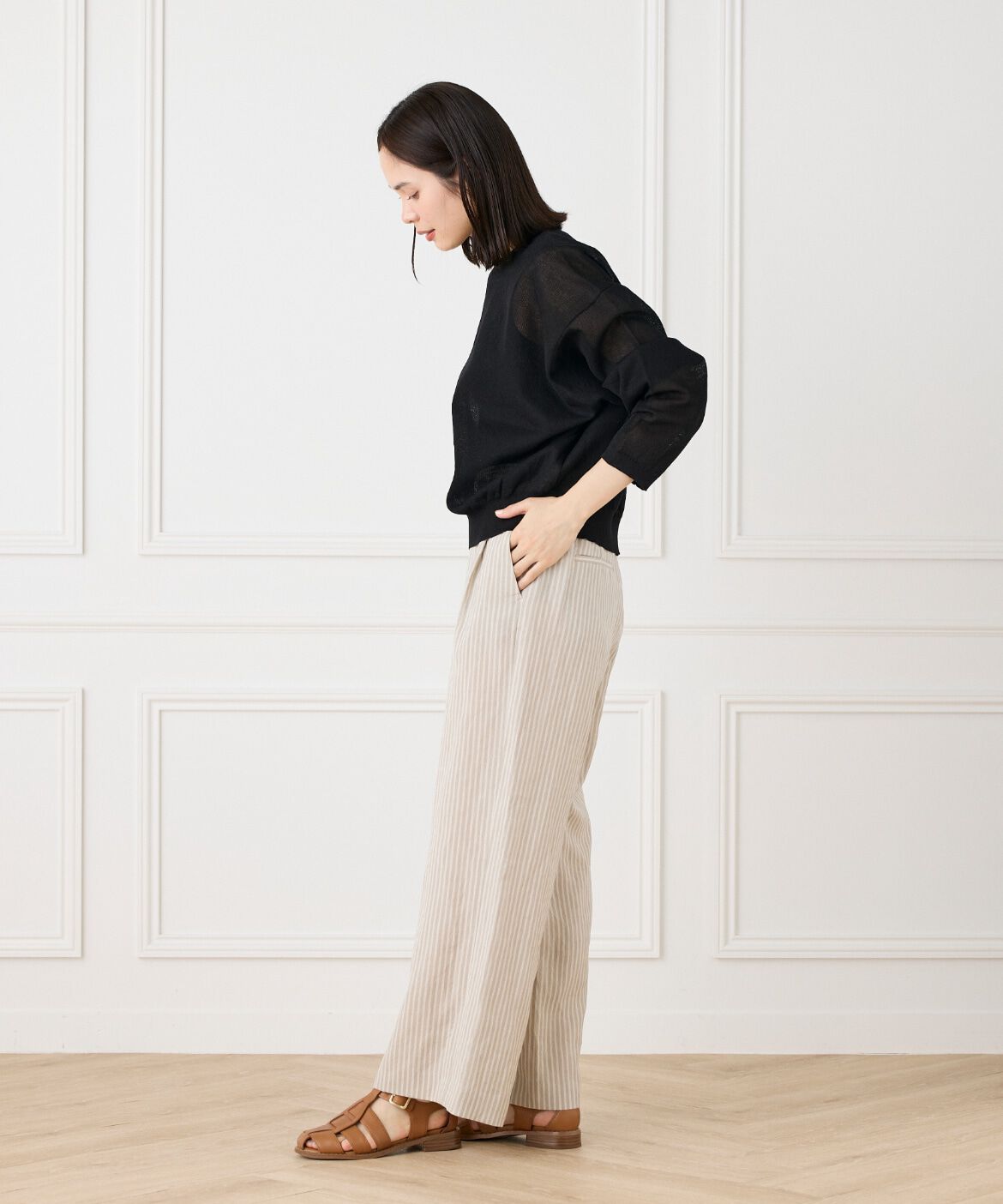 DAY by DAY it&rsquo;s international「テンセルリネンセミワイドパンツ」|スラックス|