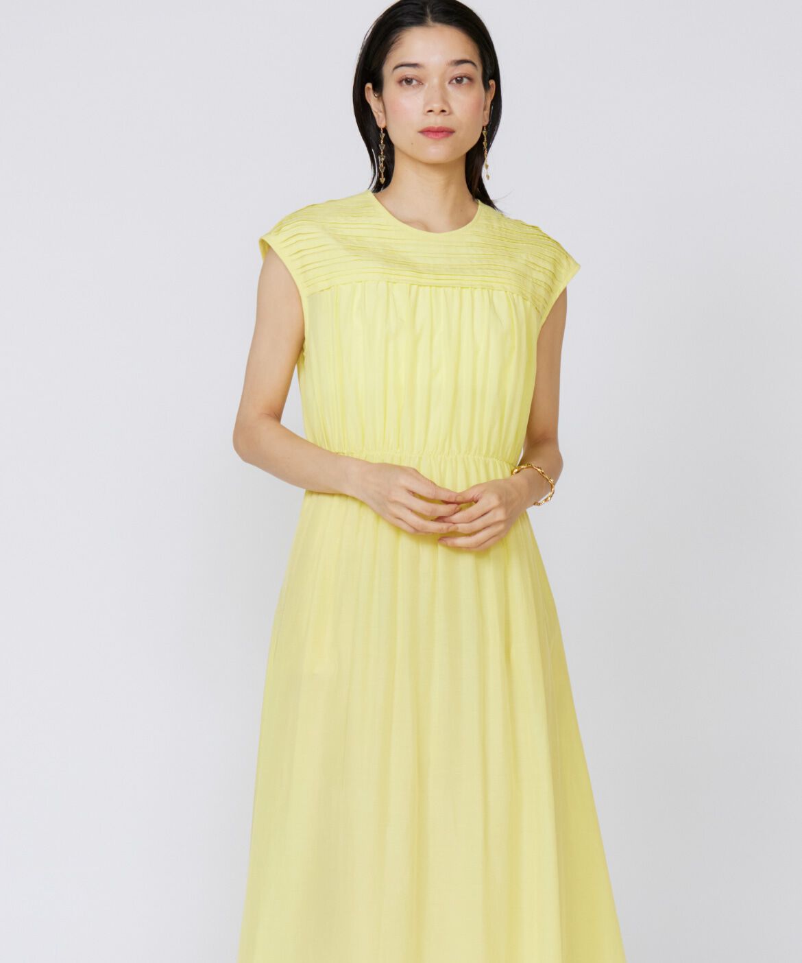 INED「タックワンピース」|ワンピース|イエロー