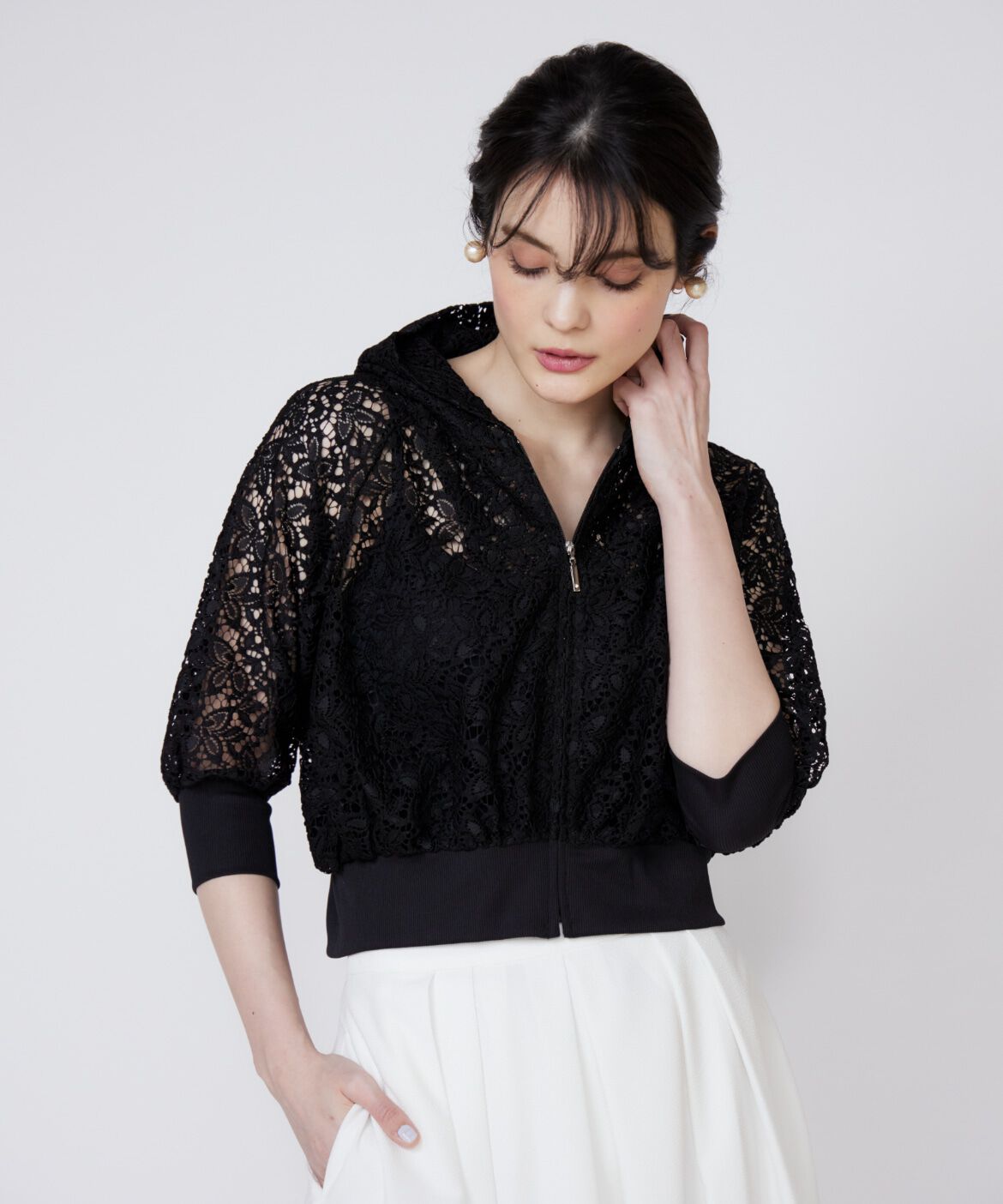 Maglie le cassetto「《大きいサイズ》レースパーカー」|パーカー|