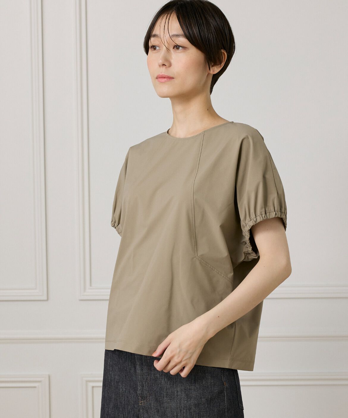 DAY by DAY it&rsquo;s international「キャザースリーブブラウス《撥水加工》」|Tシャツ・カットソー|モカチャ3