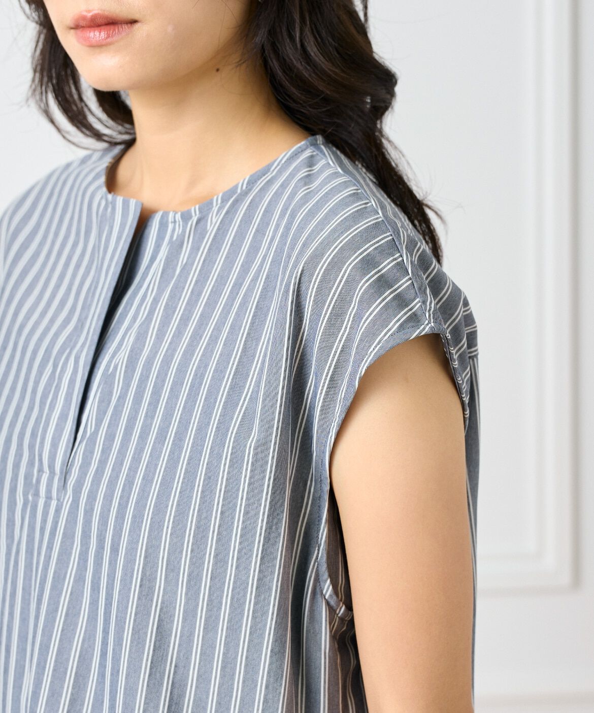 INED「ストライプスキッパーデザイントップス」|Tシャツ・カットソー|