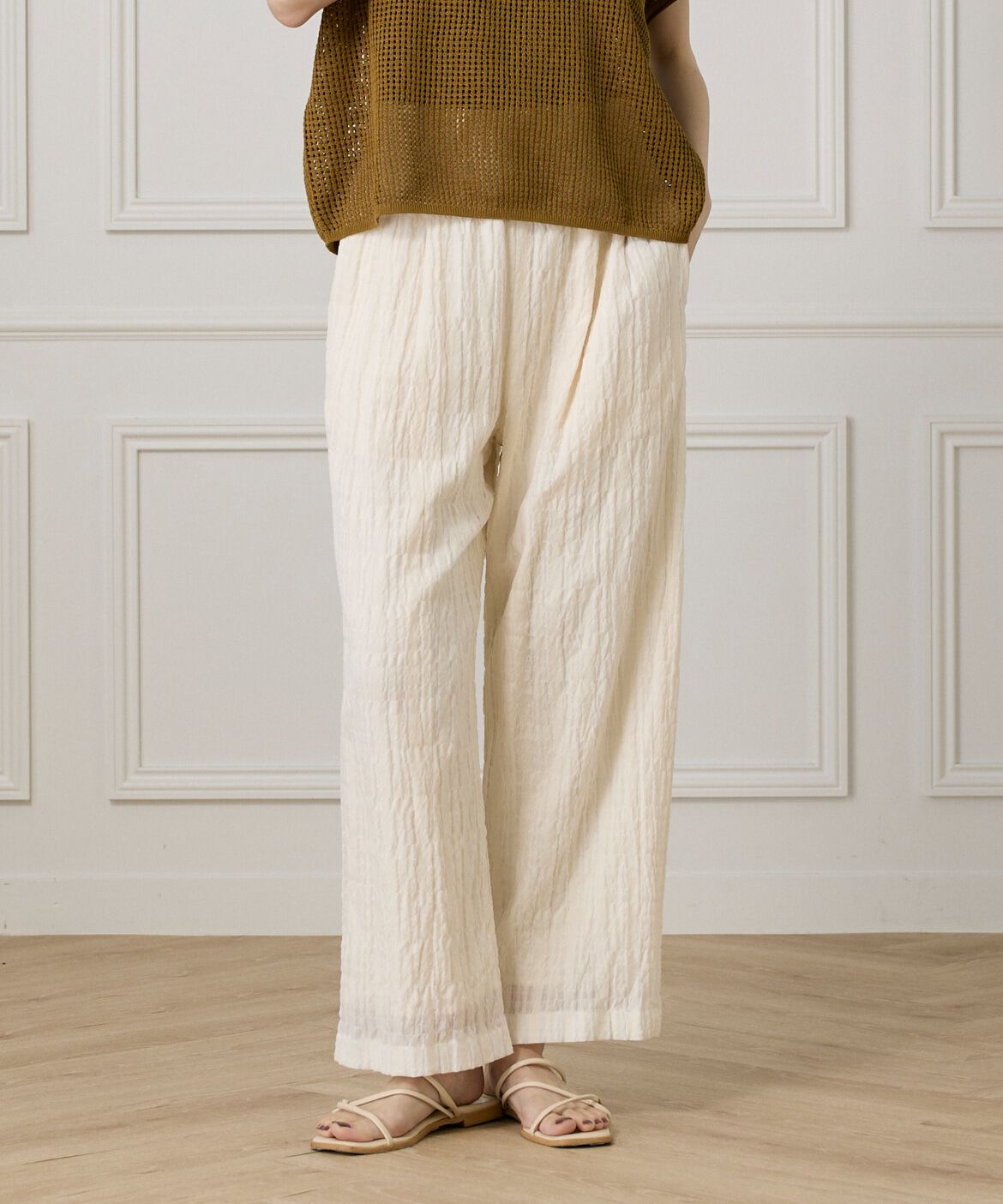 DAY by DAY it&rsquo;s international「シアーチェックイージーパンツ」|その他|オフホワイト1