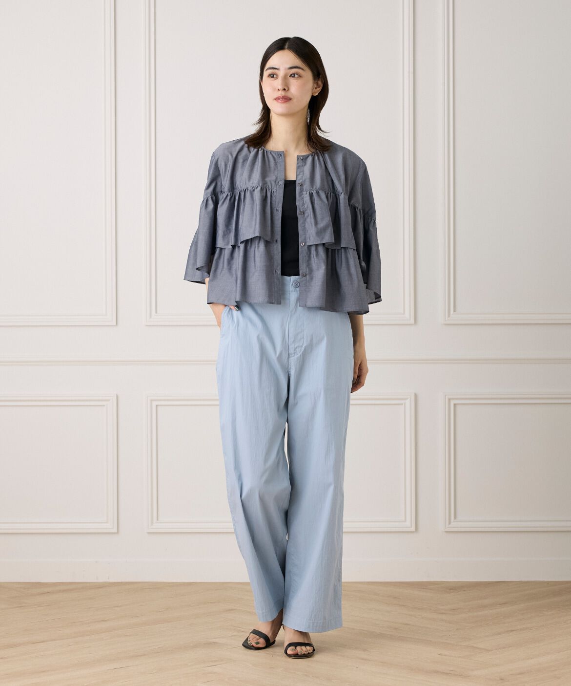 7-IDconcept.「《大きいサイズ》《WEB限定カラー》ティアードフリルブラウス」|シャツ・ブラウス|