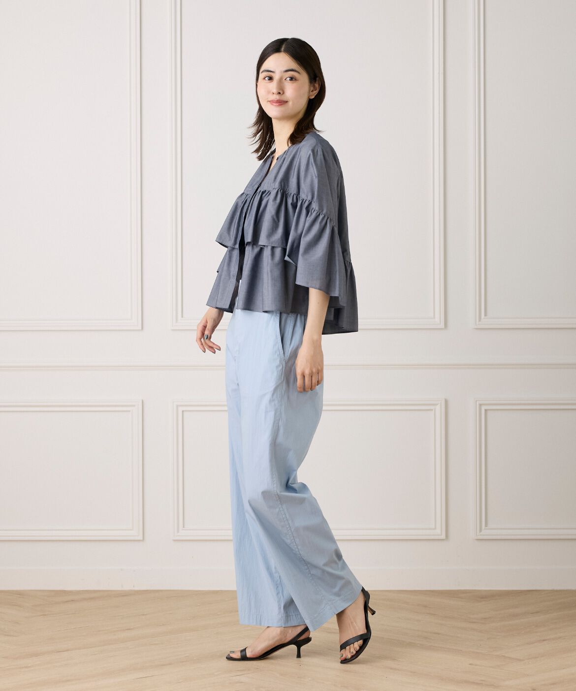 7-IDconcept.「《大きいサイズ》《WEB限定カラー》ティアードフリルブラウス」|シャツ・ブラウス|