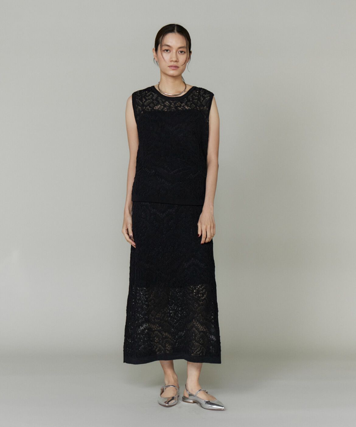 INED「レース柄ニットスカート」|スカート|