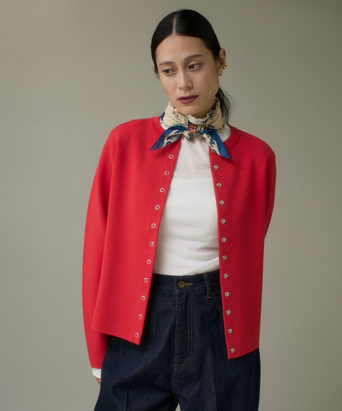 DAY by DAY it&rsquo;s international「ドットボタンニットカーディガン」|カーディガン|レッド