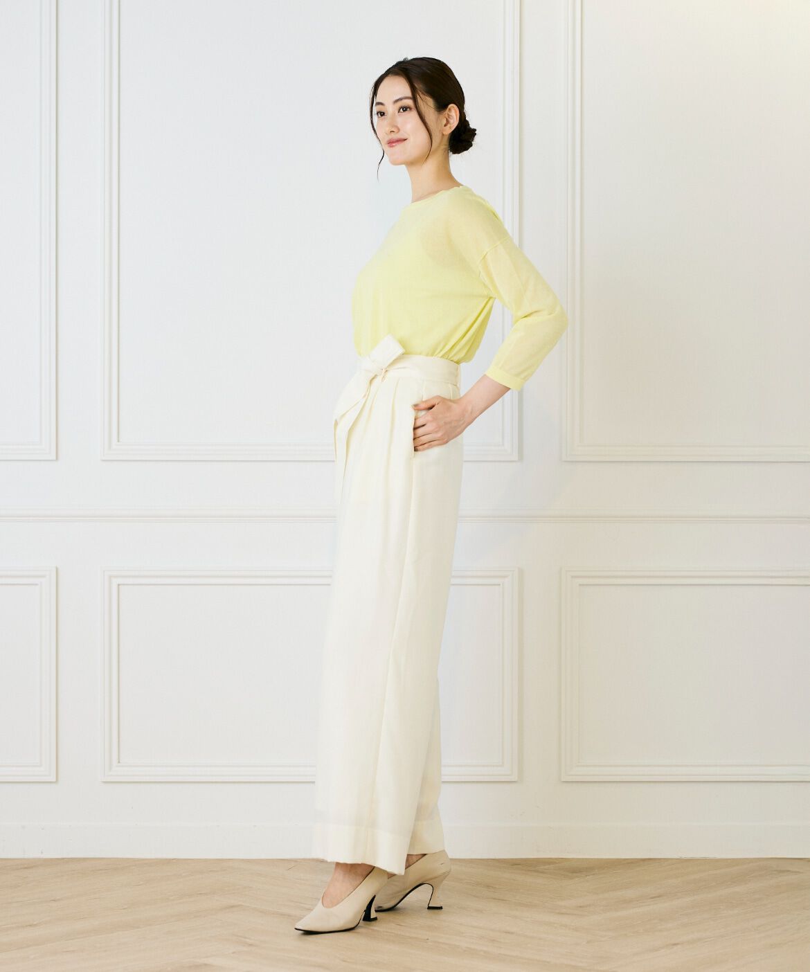 INED「《大きいサイズ》オーバーサイズボートネックニット」|ニット・セーター|