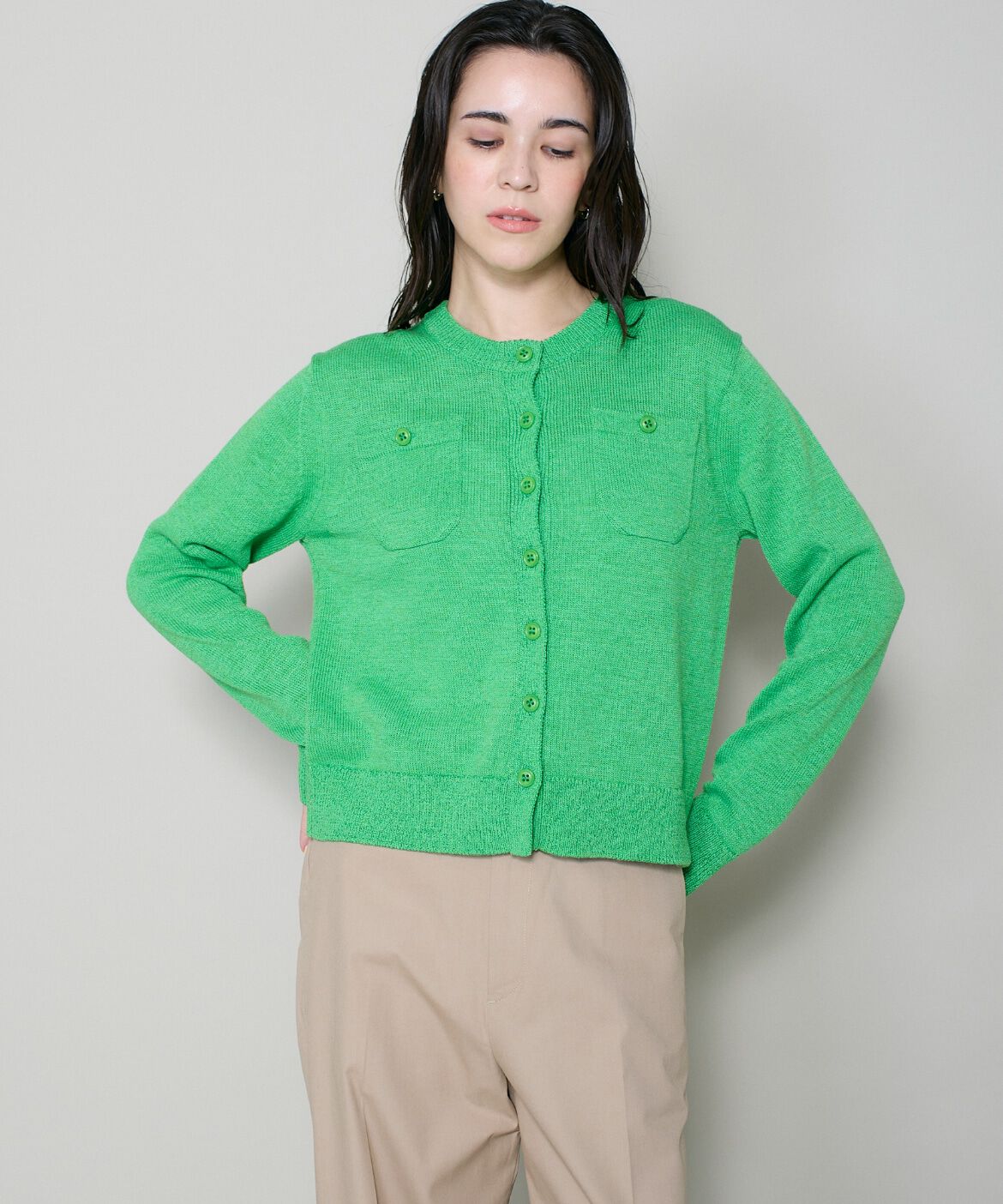 DAY by DAY it&rsquo;s international「和紙ウールクルーネックカーディガン」|カーディガン|