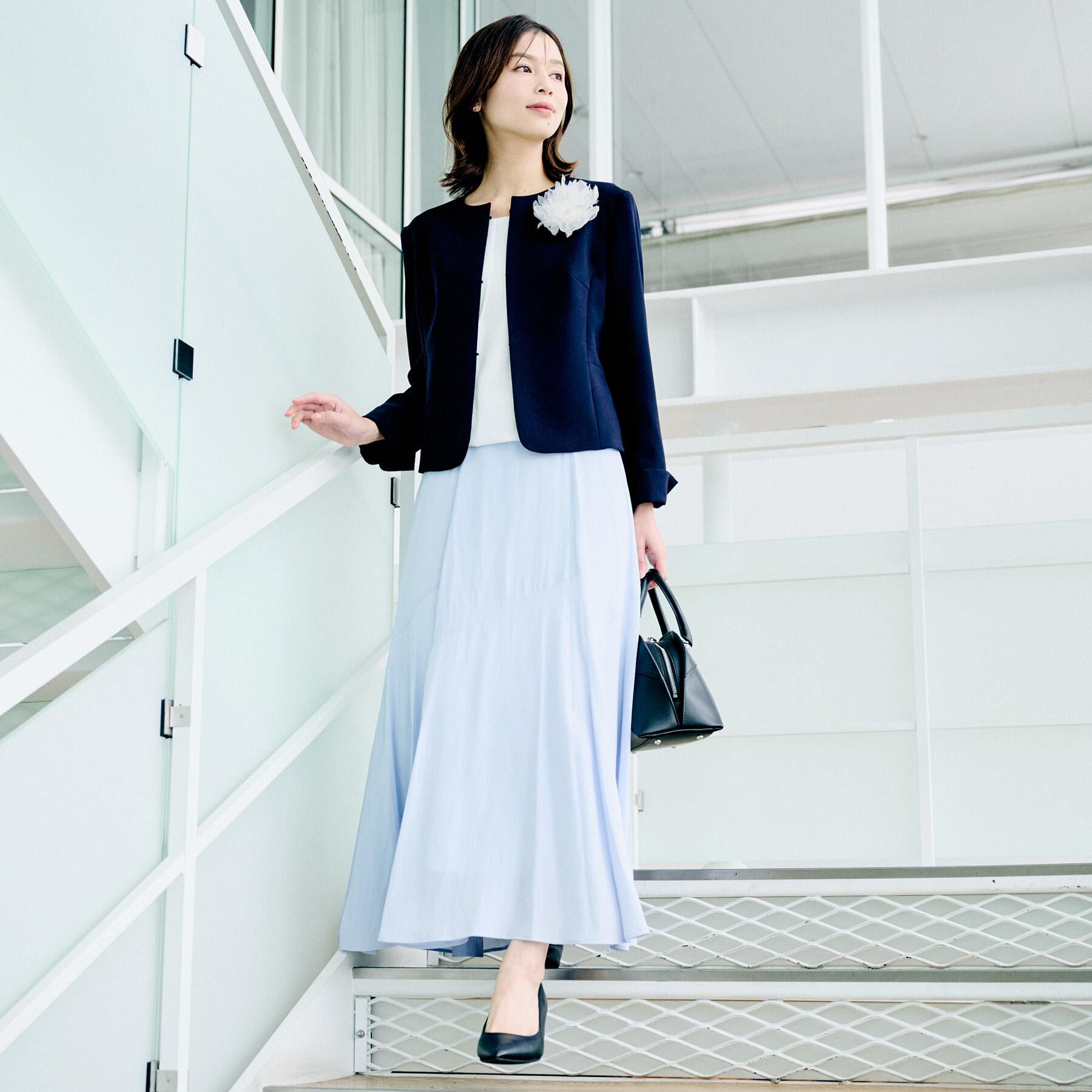 UNTITLED「【洗える/セレモニーにも/後ろウエストゴム】ロングスカート」|スカート|