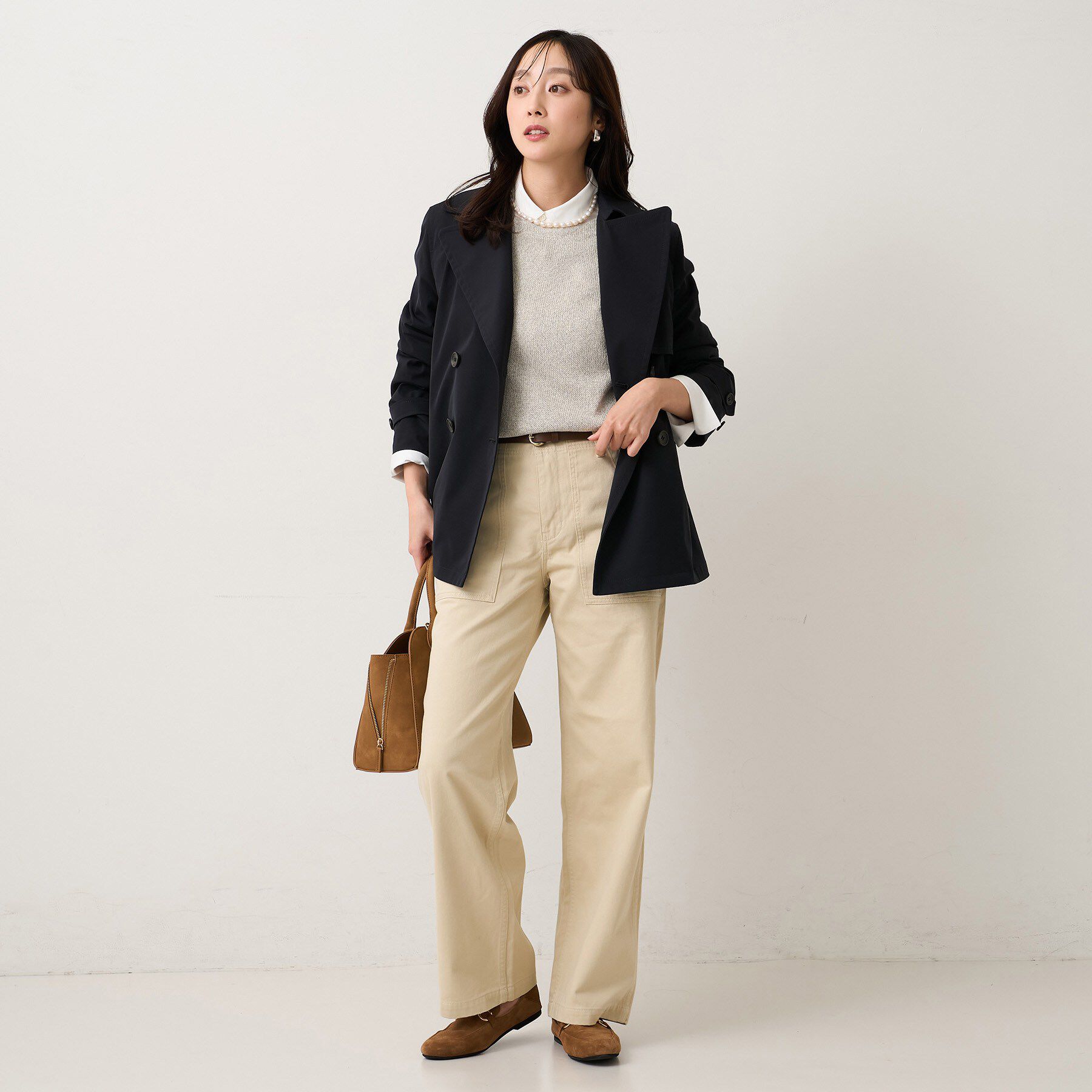 UNTITLED「【はっ水/洗える/セレモニーにも】タスランショートトレンチコート」|トレンチコート|