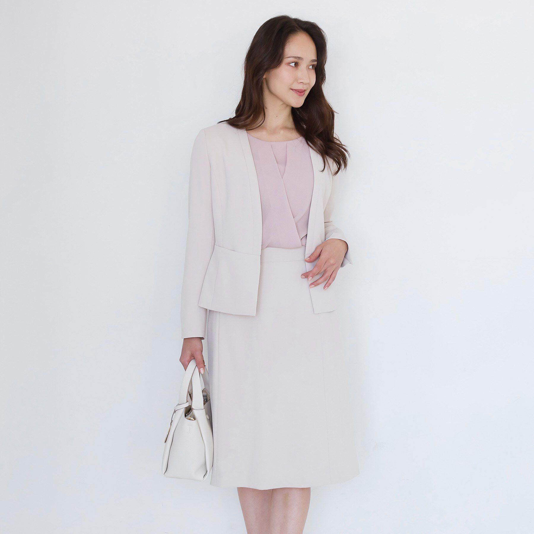 COUP DE CHANCE「【手洗い可／日本製／伸縮性／スーツ可】カラーレスジャケット」|ノーカラージャケット|