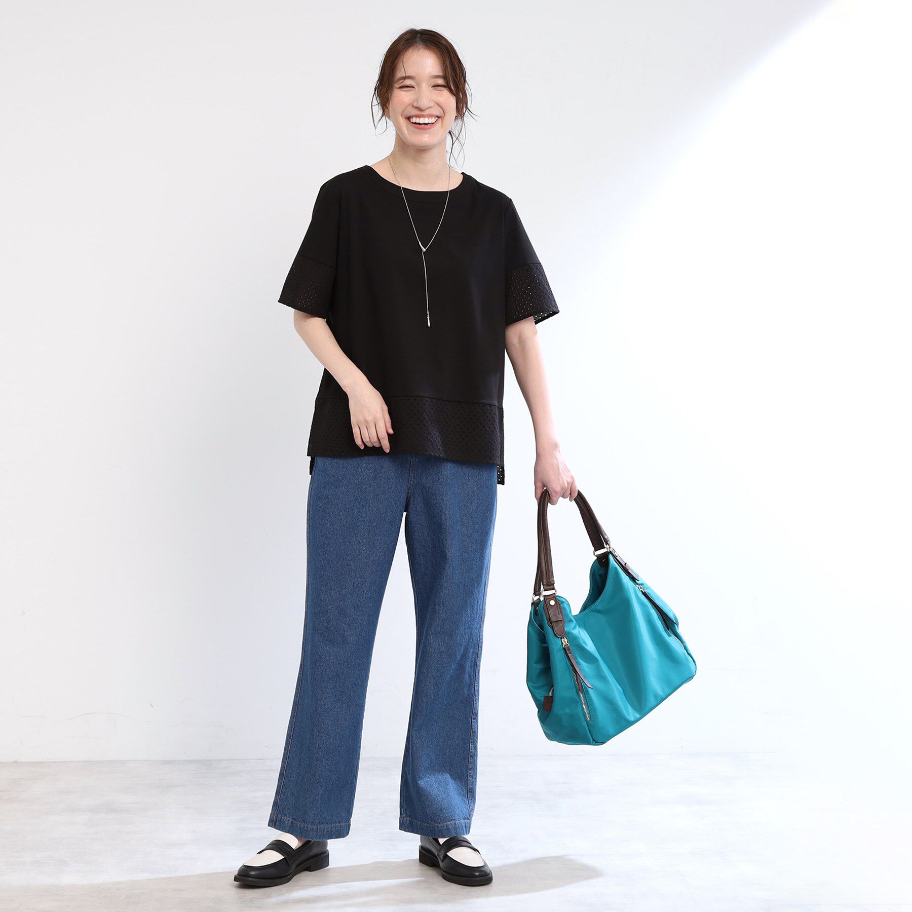 Reflect「【夏SALE／E‐QUALITY／手洗い可】コットンレースドッキングTシャツ」|Tシャツ・カットソー|