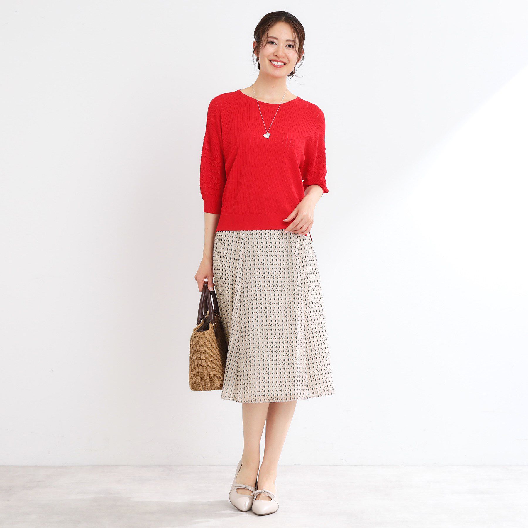 Reflect「【マシンウォッシュ可／セットアップ可】フリュイドプリントスカート」|スカート|