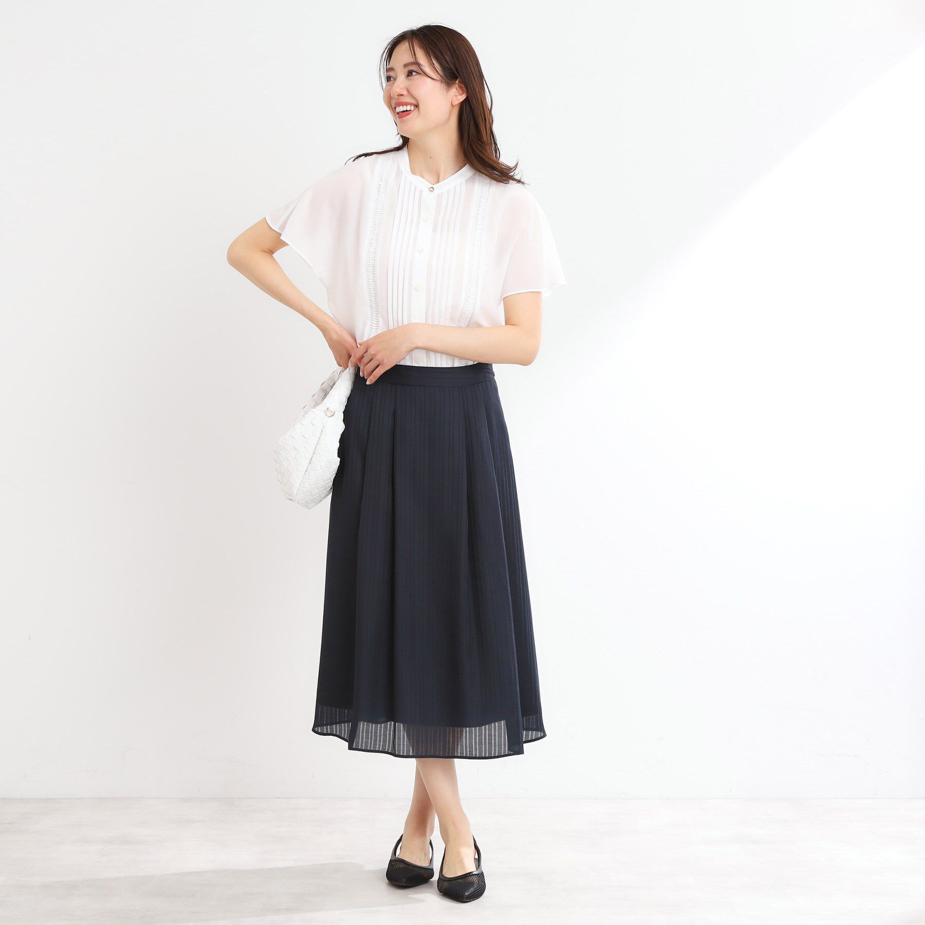 Reflect「【選べる7色◎／手洗い可】フロントピンタックデザインブラウス」|シャツ・ブラウス|