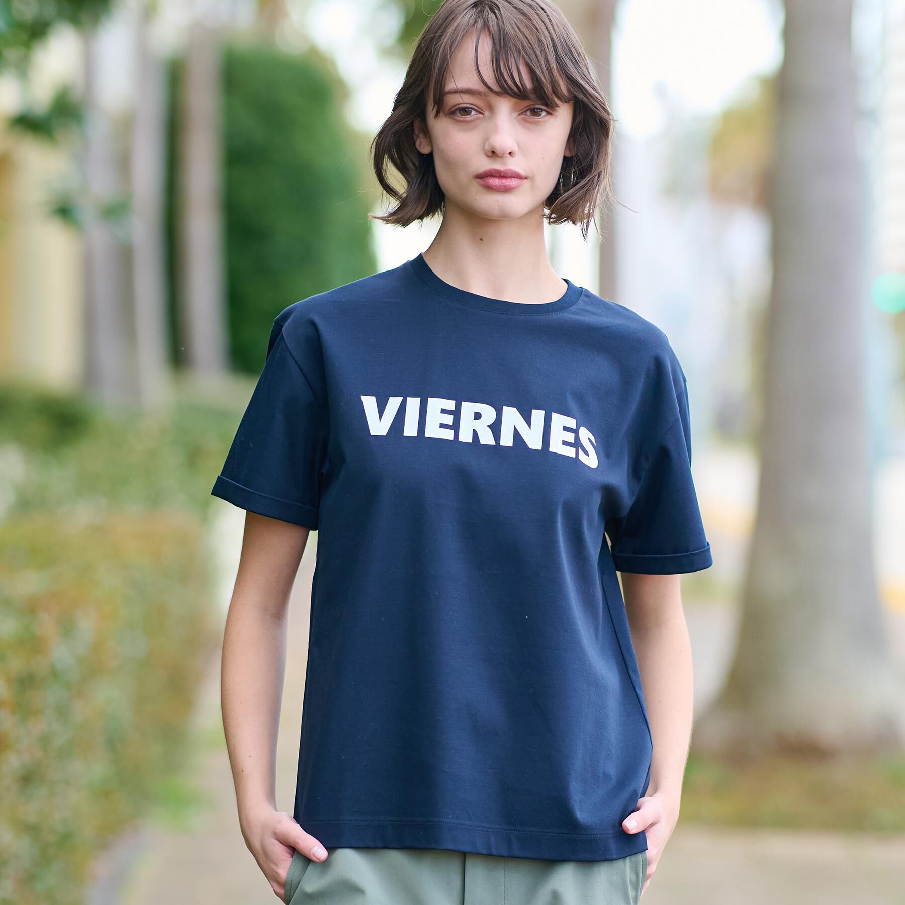 DRESSTERIOR「【接触冷感/抗菌防臭/消臭】アイスクリアコットン VIERNESロゴT」|Tシャツ・カットソー|