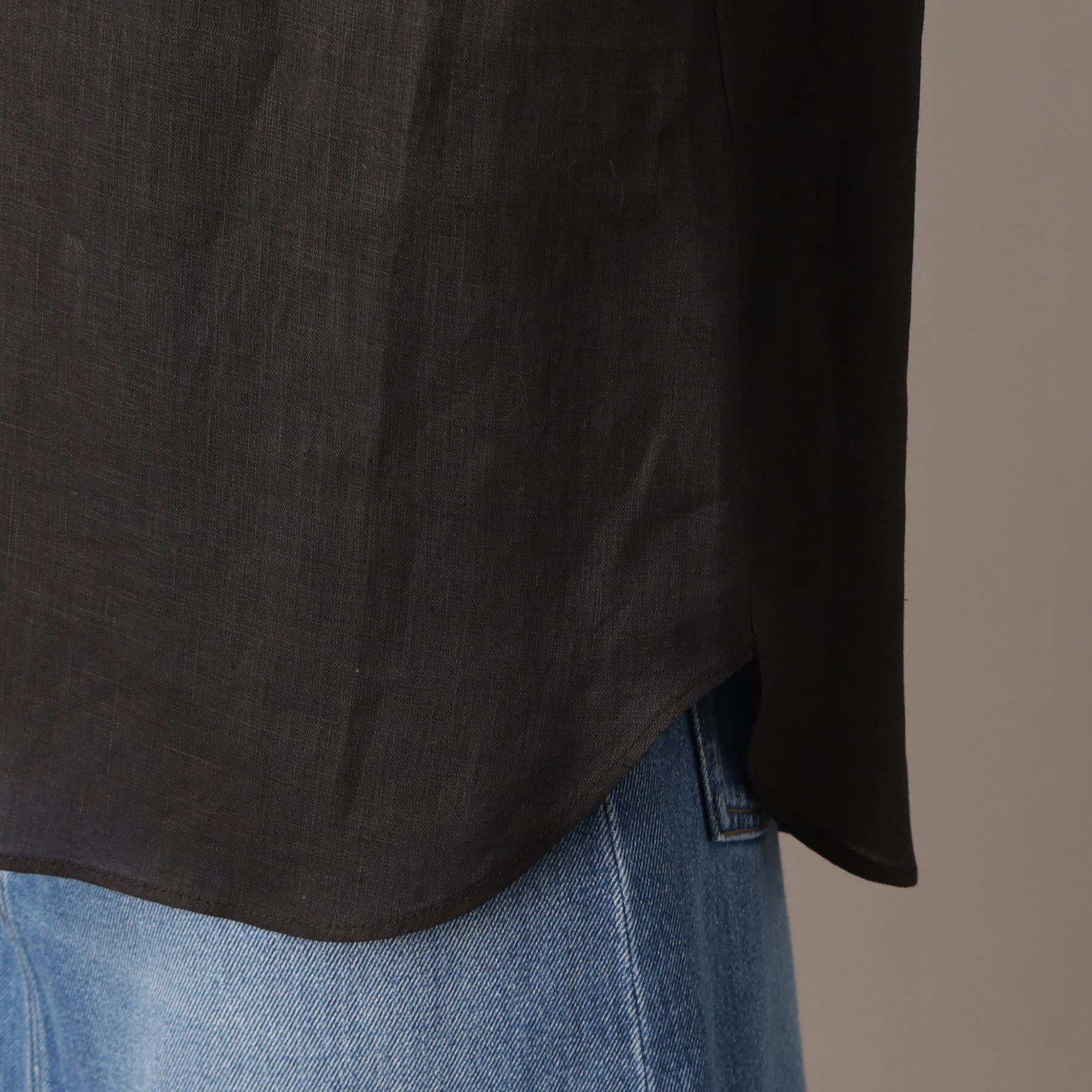 DRESSTERIOR「【リネン100％/洗える】フレンチリネンハーフスリーブシャツ」|シャツ・ブラウス|