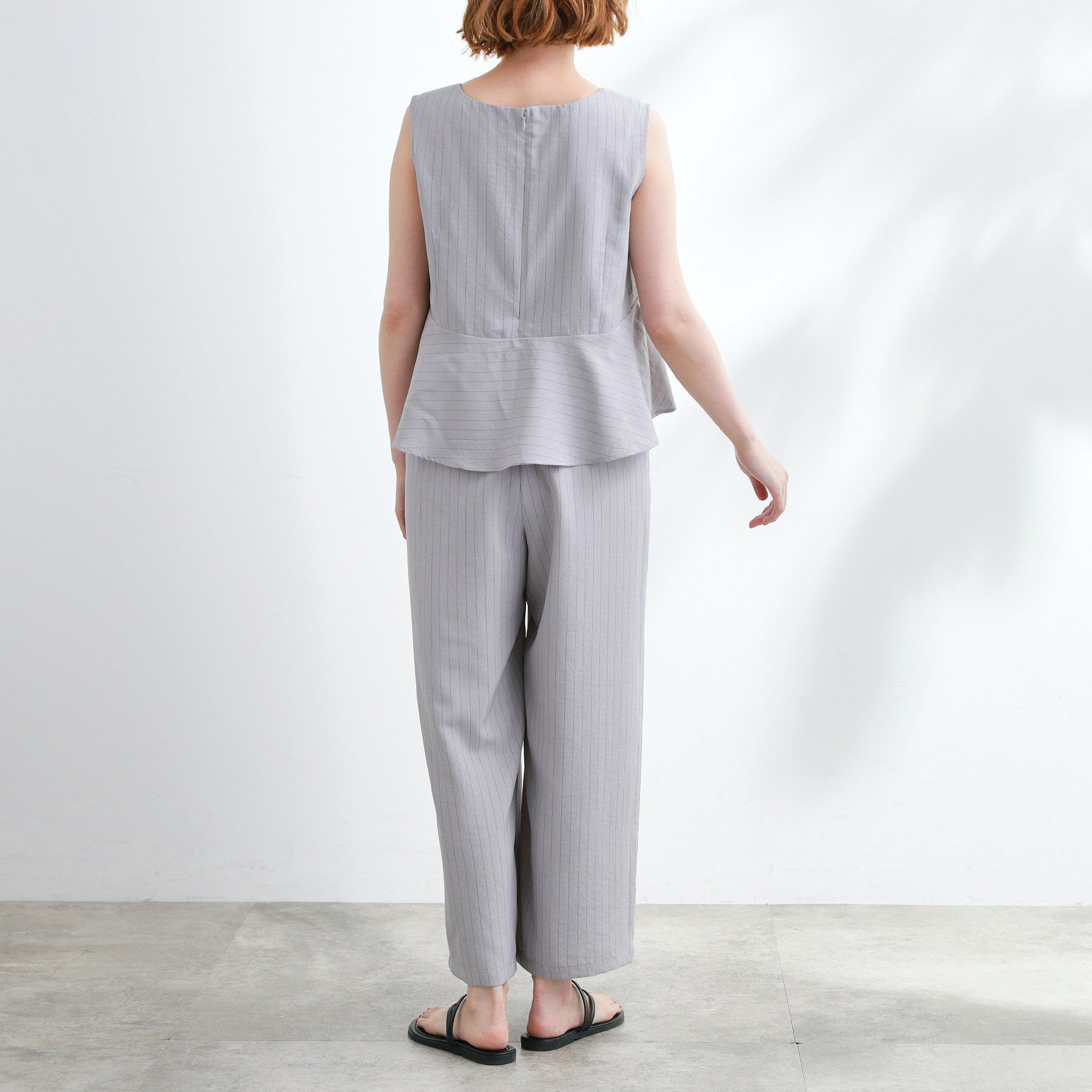 grove「1枚でお洒落見え ストライプドッキングサロペット」|オールインワン|