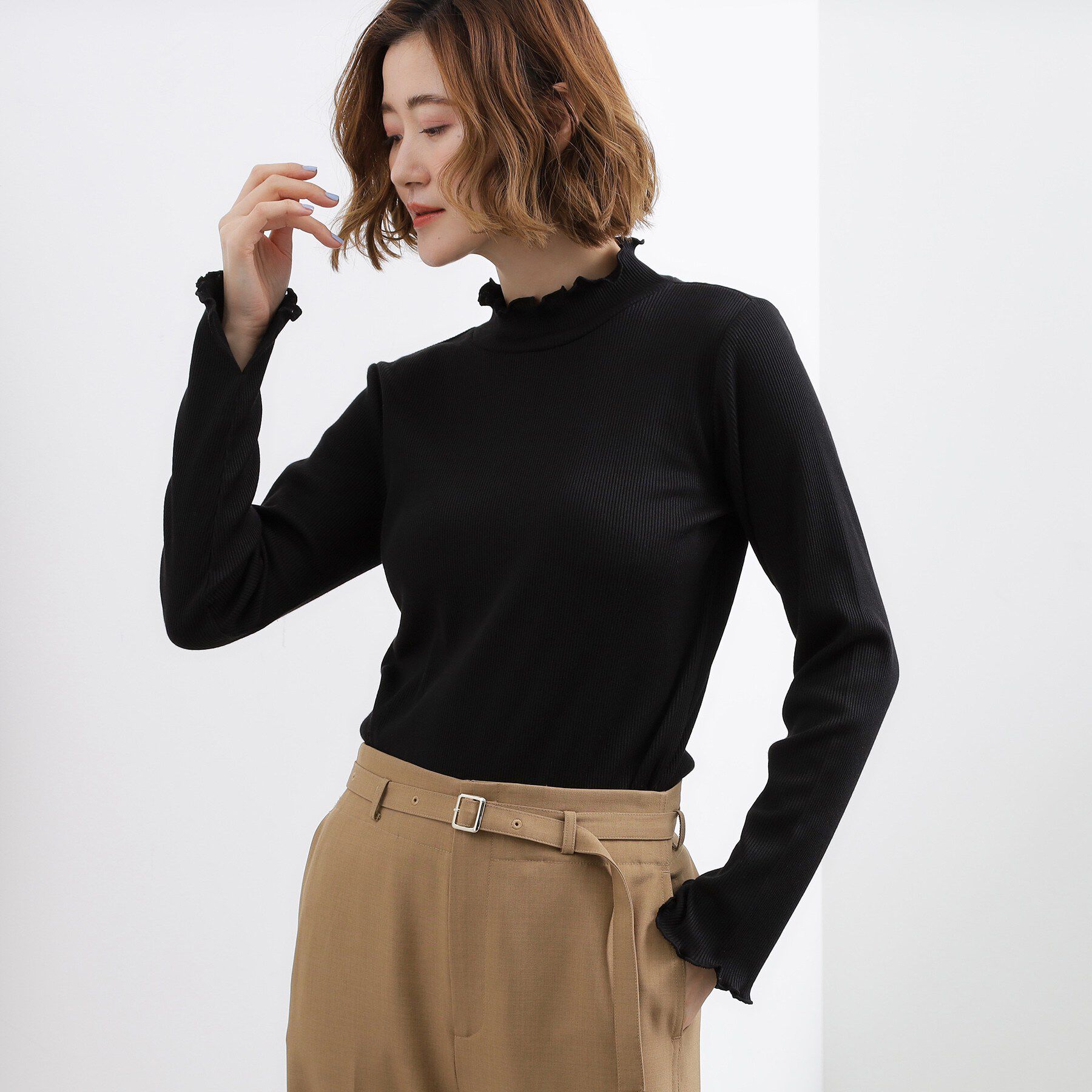 grove「シルクライクリブタートルネック」|Tシャツ・カットソー|