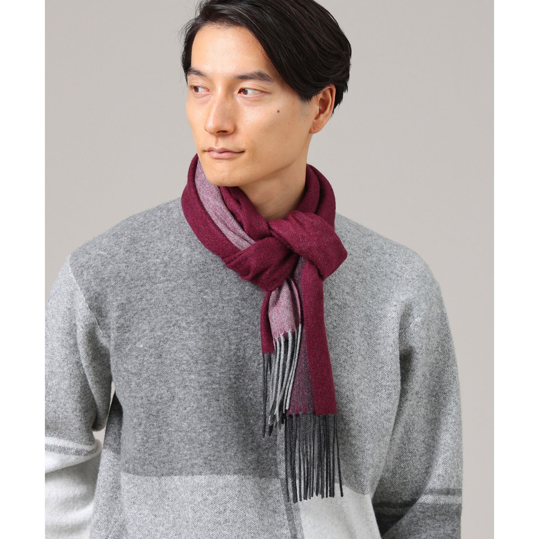 TAKEO KIKUCHI「【カシミヤ100%】パネル カシミヤマフラー」|ストール|