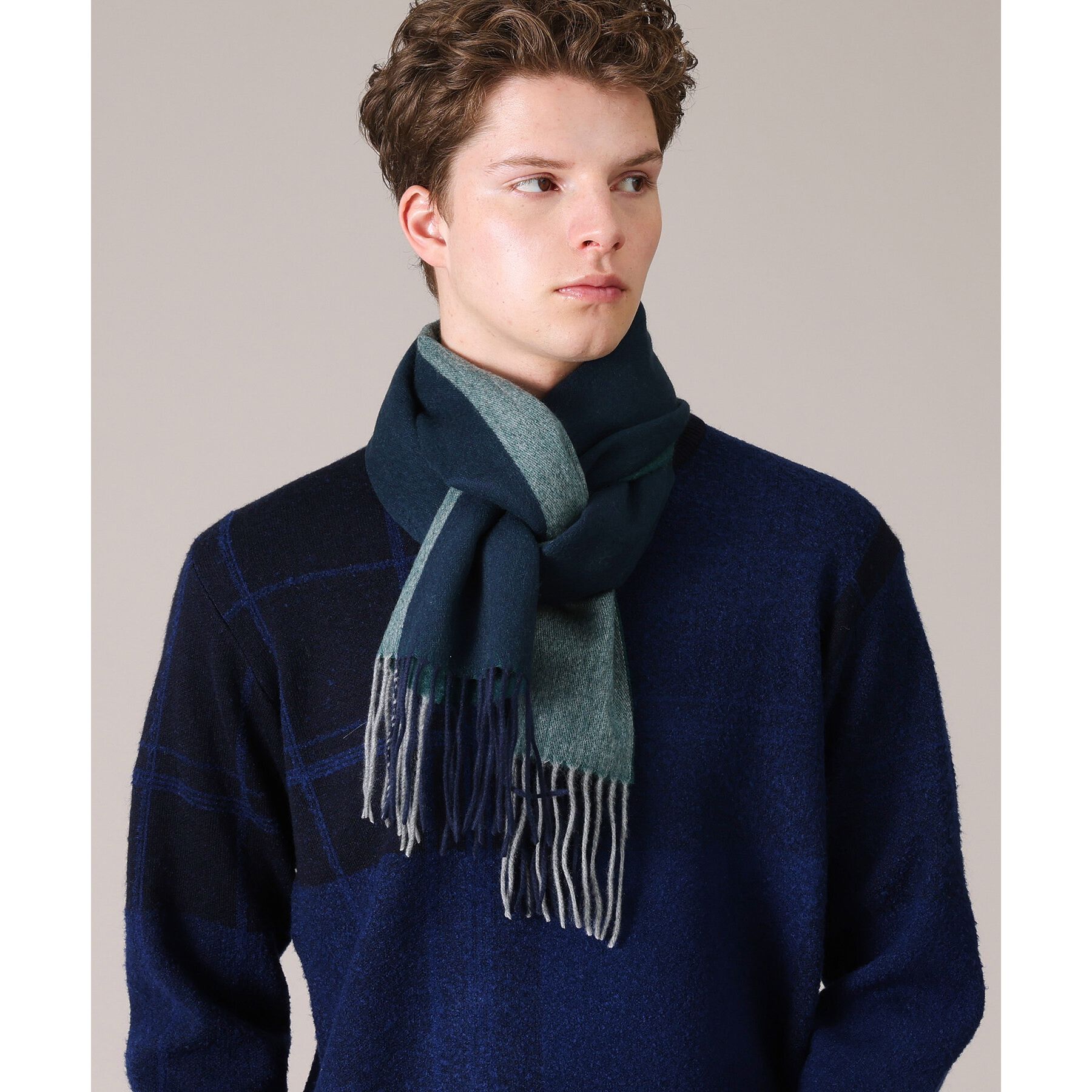 TAKEO KIKUCHI「【カシミヤ100%】パネル カシミヤマフラー」|ストール|