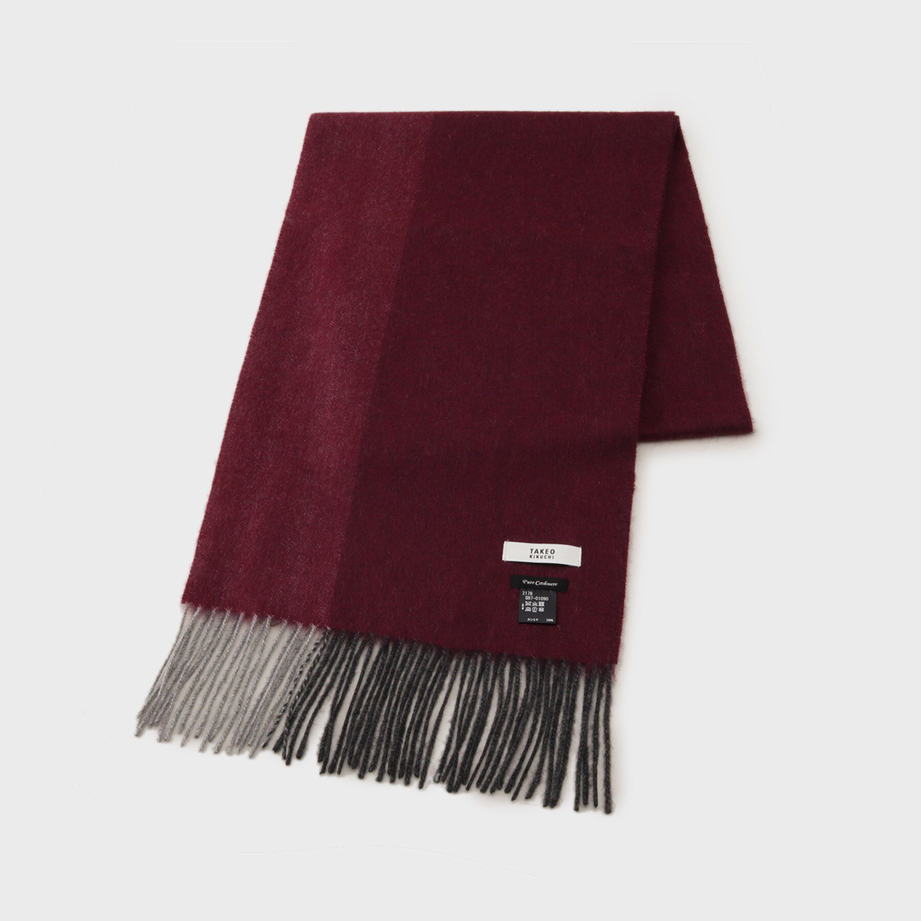 TAKEO KIKUCHI「【カシミヤ100%】パネル カシミヤマフラー」|ストール|ボルドー(064)