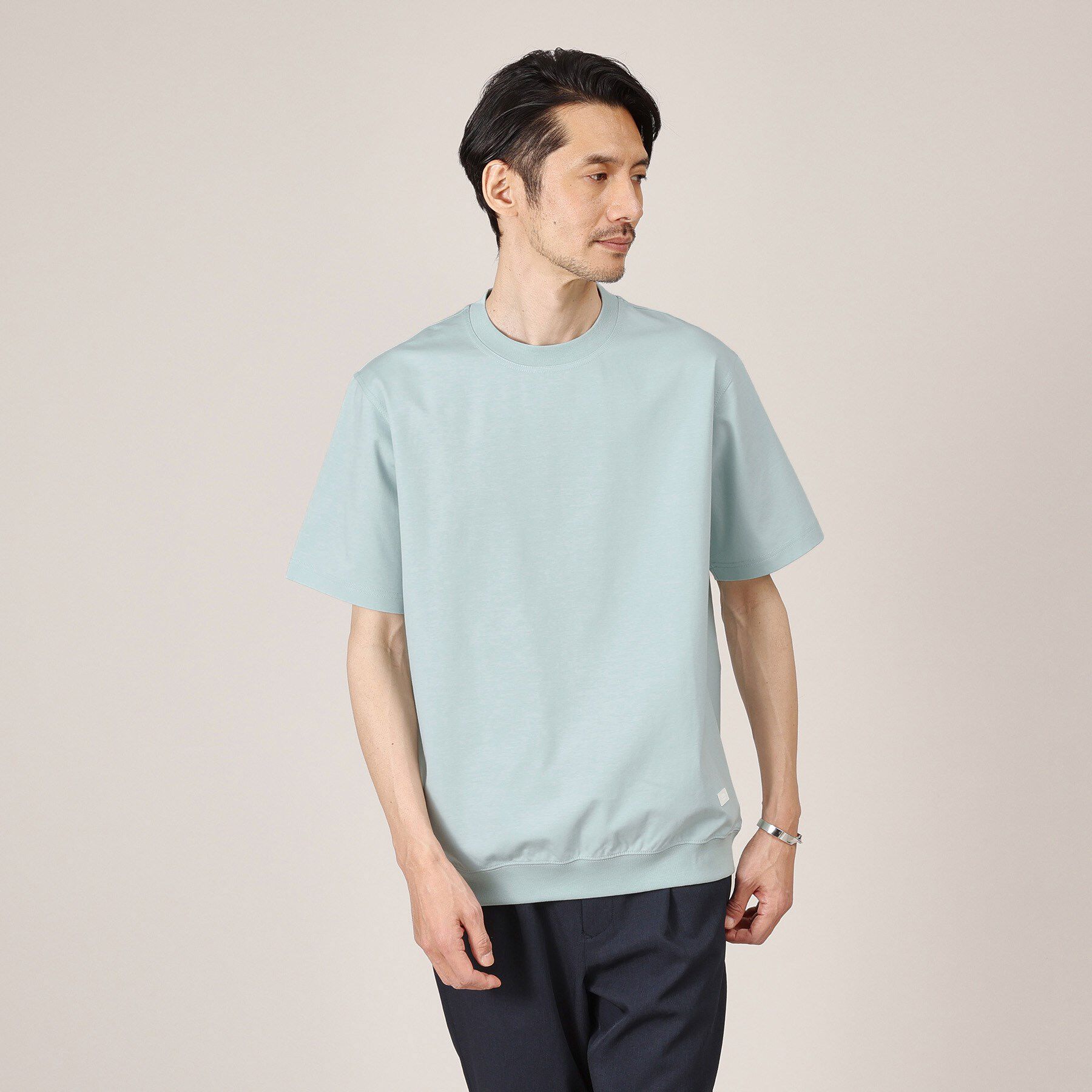 TAKEO KIKUCHI「【抗菌防臭／5サイズ展開】ハイゲージポンチ Tシャツ」|Tシャツ・カットソー|ブルー(091)