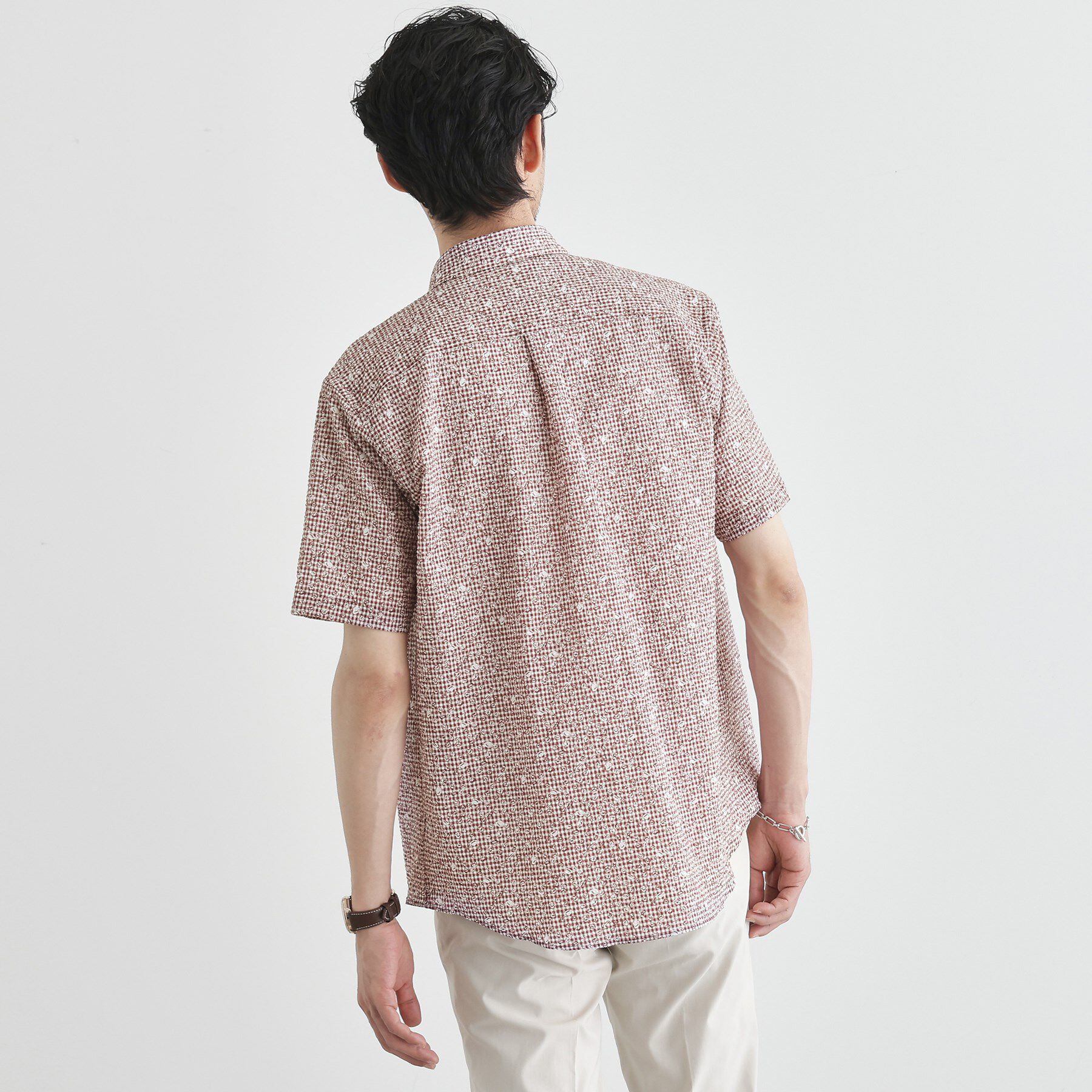 TAKEO KIKUCHI「【無地・チェック・ボタニカル柄】リップル シャツ」|シャツ・ブラウス|