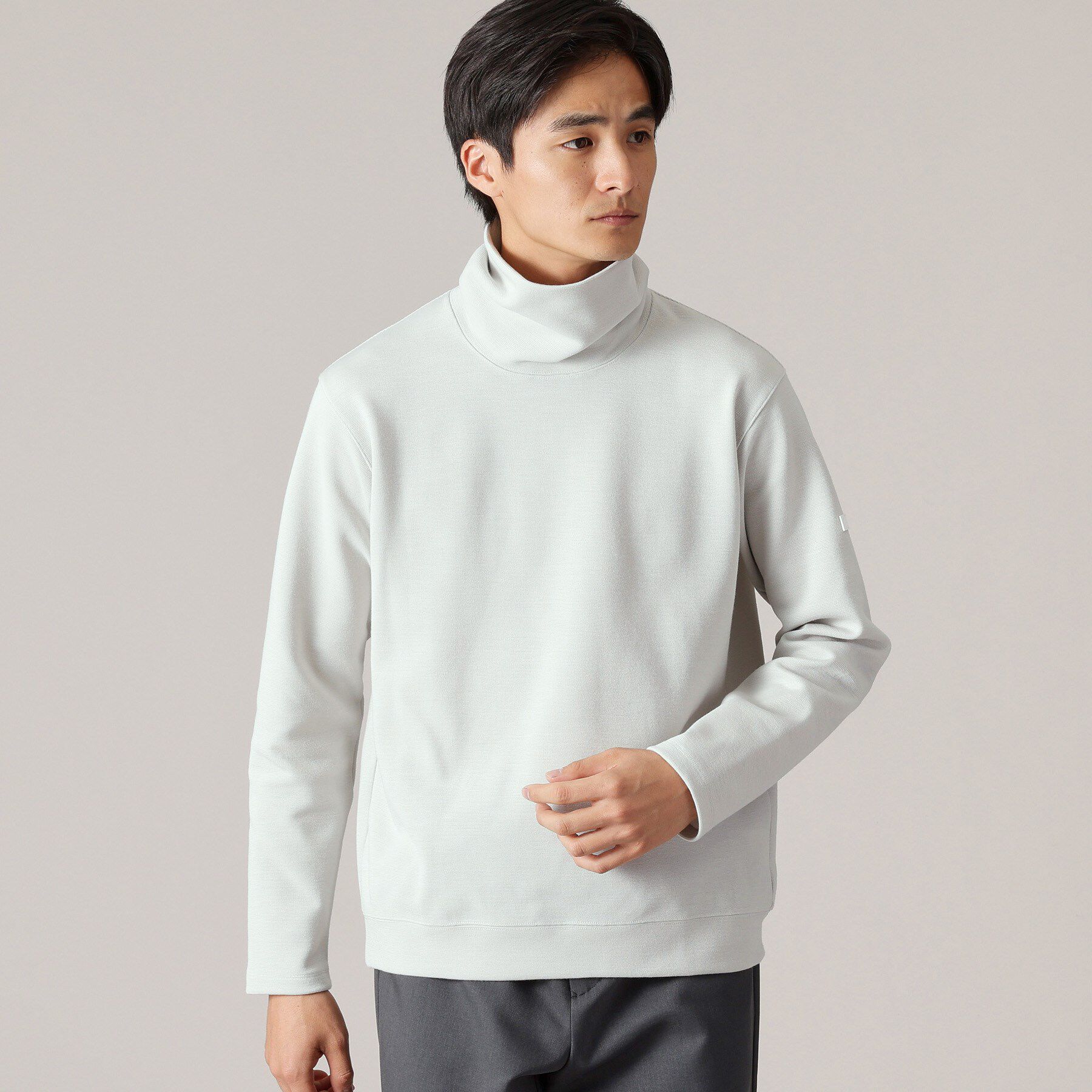TAKEO KIKUCHI「ウールブレンド オフタートルネック カットソー」|Tシャツ・カットソー|ライトグレー(011