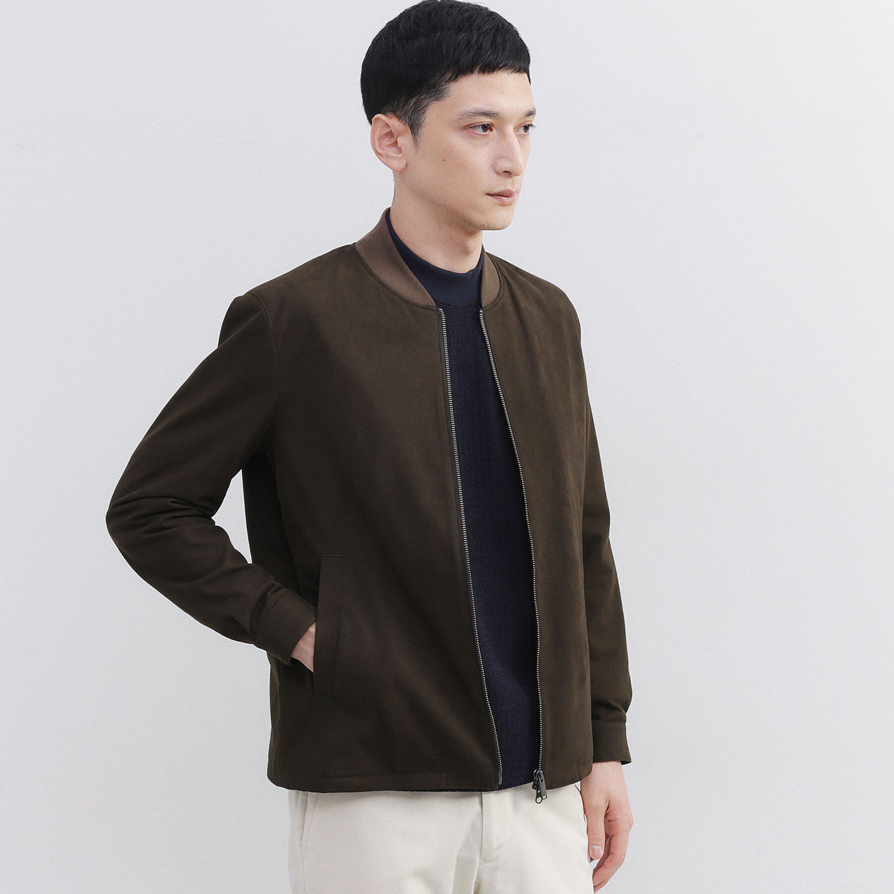 TAKEO KIKUCHI「アマレッタ（R）スウェード MA－1 ブルゾン」|ブルゾン・スタジャン|