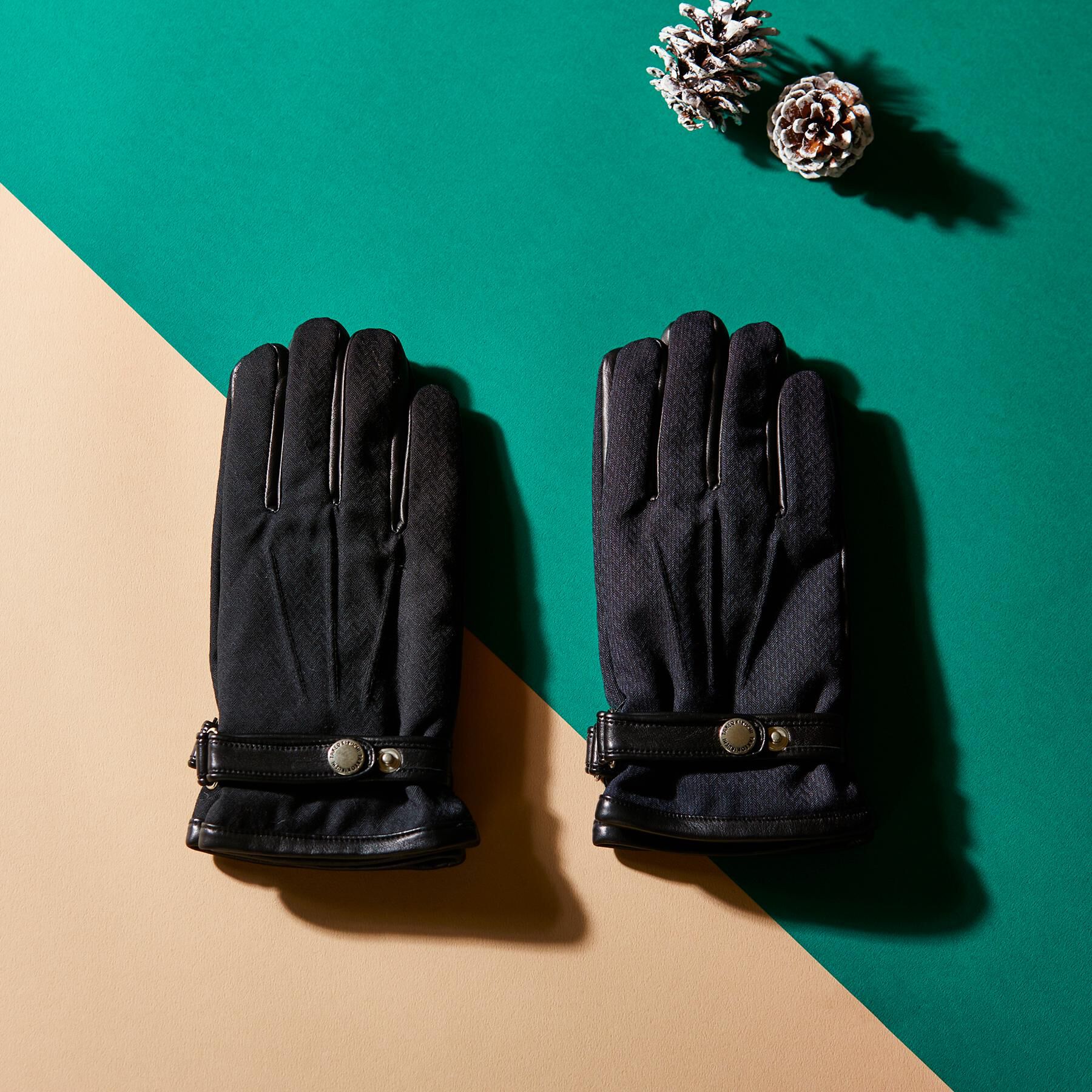 TAKEO KIKUCHI「【スマホ対応】矢絣レザーコンビグローブ」|手袋|