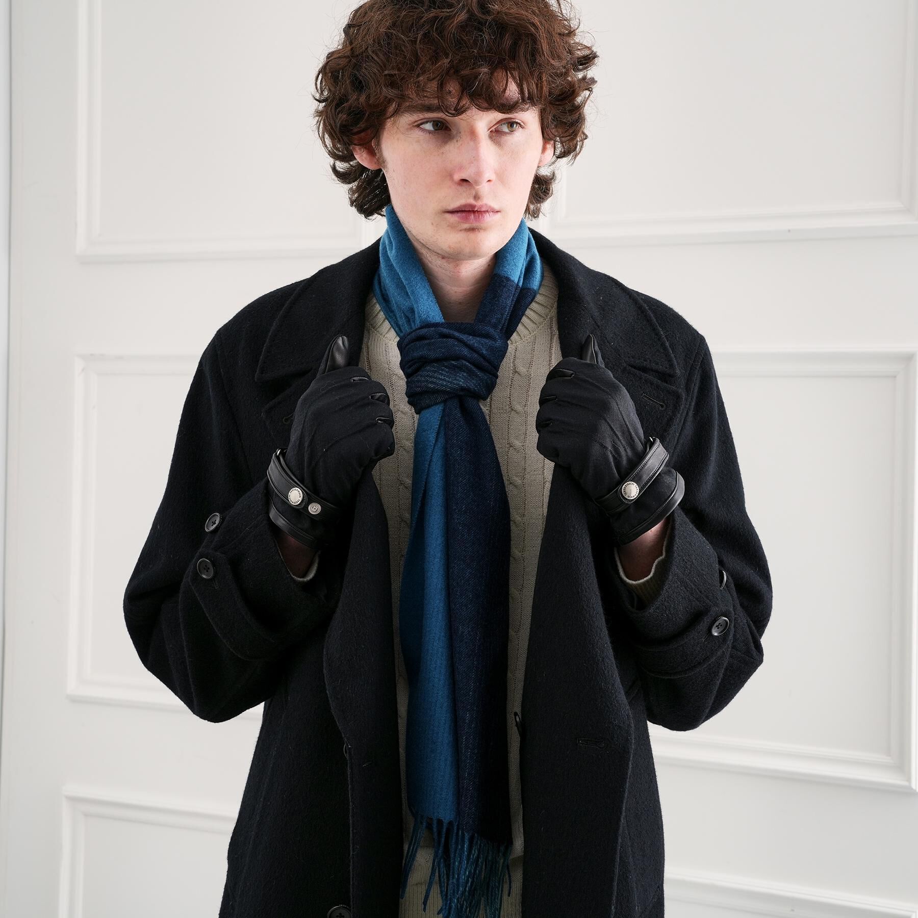 TAKEO KIKUCHI「【スマホ対応】矢絣レザーコンビグローブ」|手袋|