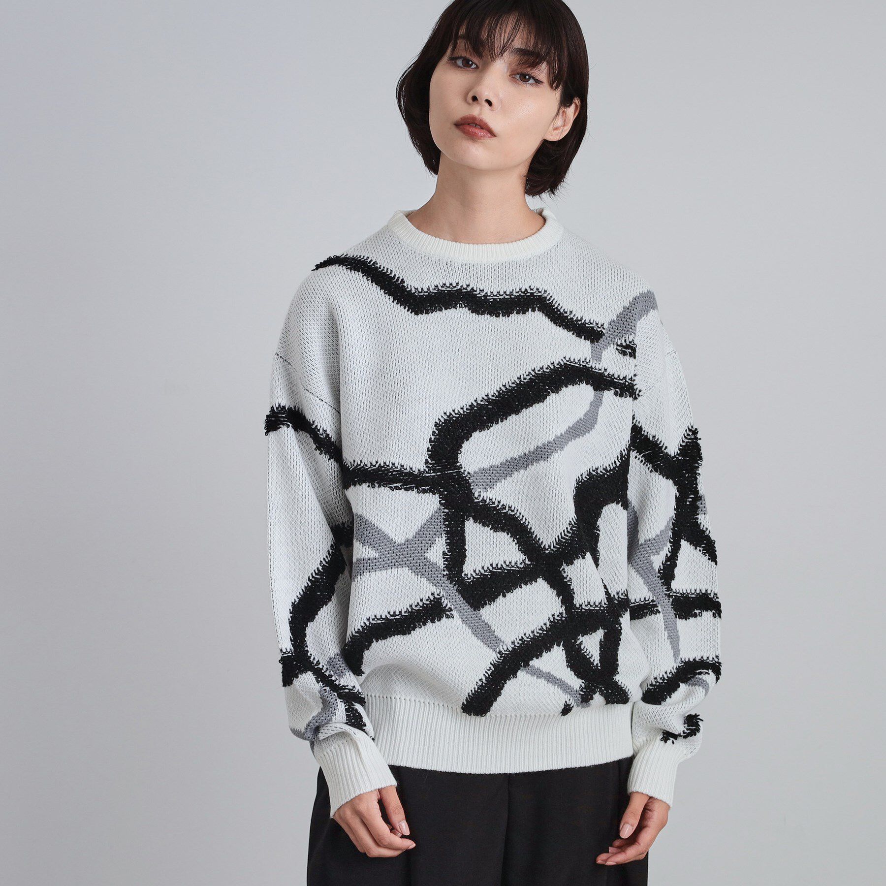 tk.TAKEO KIKUCHI「サガララインアートニットプルオーバー」|ニット・セーター|