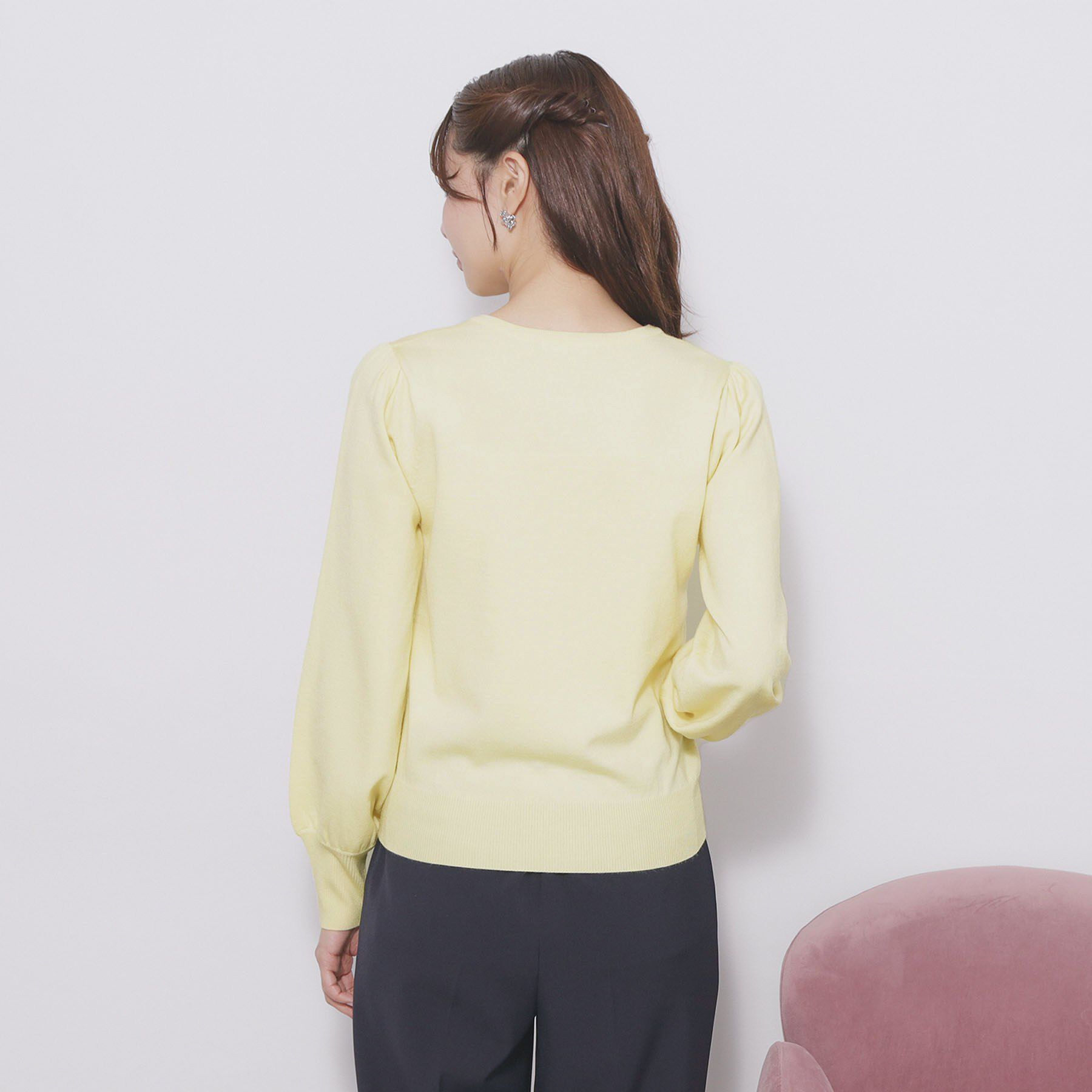 index「ビジューボタンヘンリーネックニット【洗濯機OK】」|ニット・セーター|