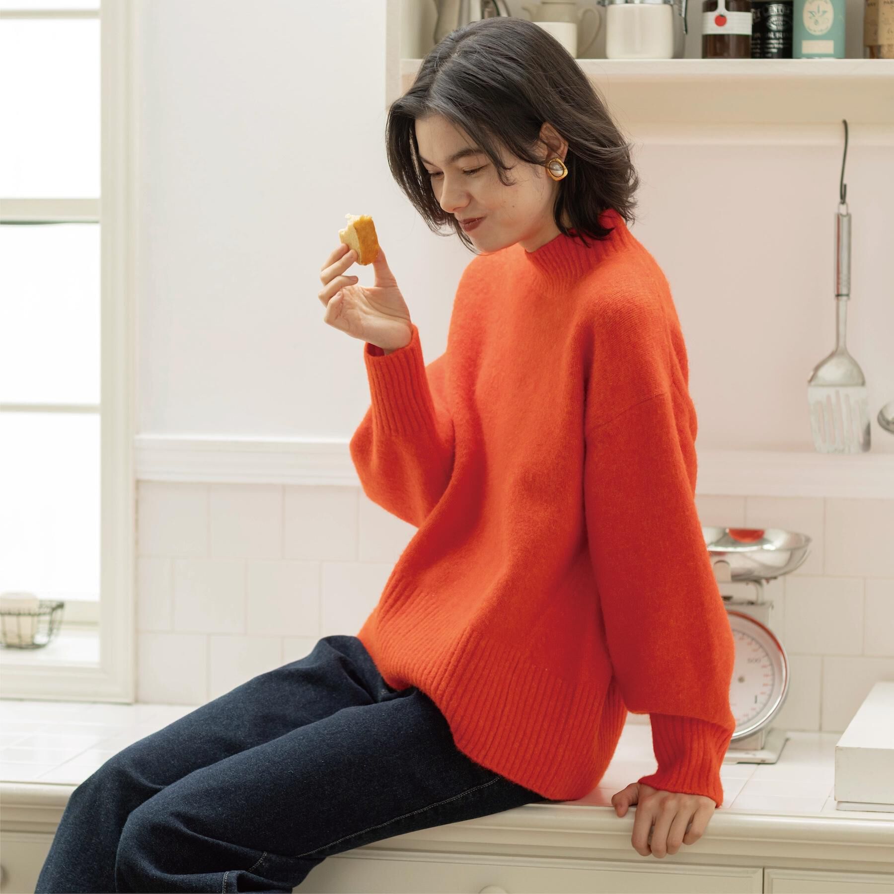 OPAQUE.CLIP「ふわふわハイネックニット【洗濯機OK】」|ニット・セーター|