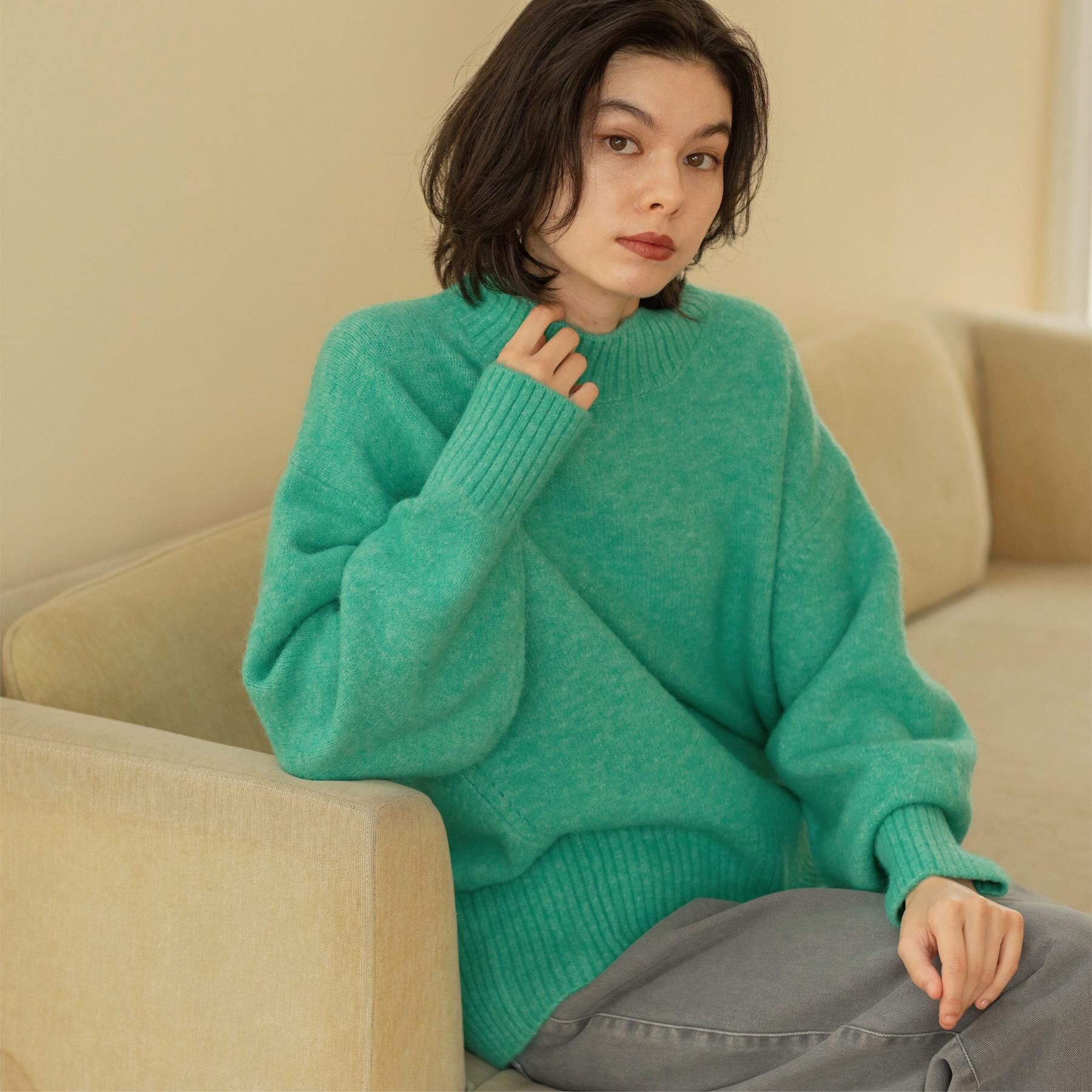 OPAQUE.CLIP「ふわふわハイネックニット【洗濯機OK】」|ニット・セーター|