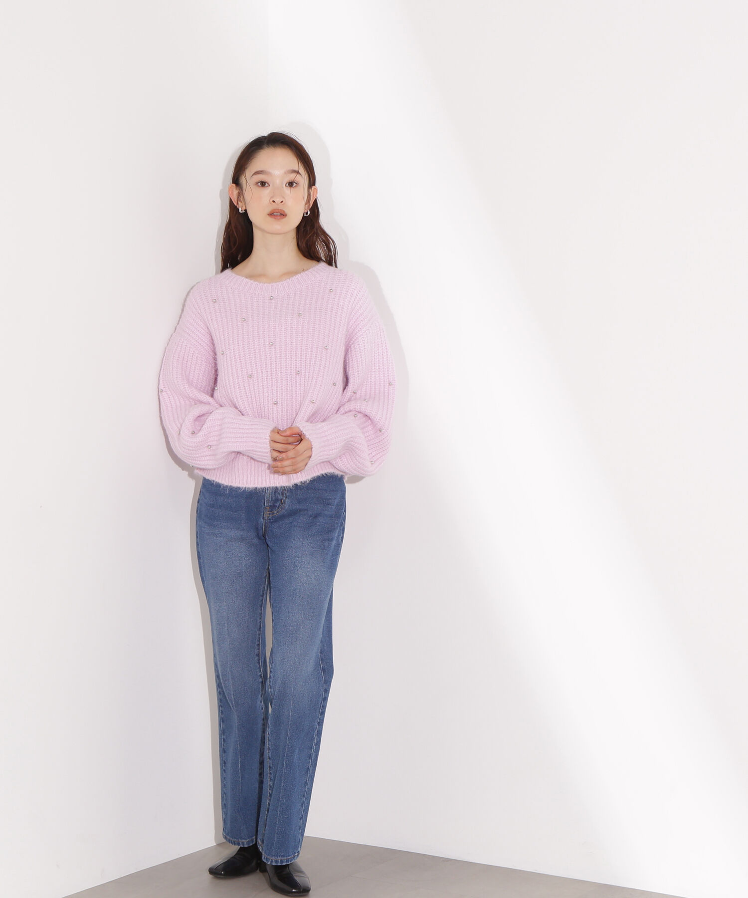  「スタッズ畦ニット」|ニット・セーター|