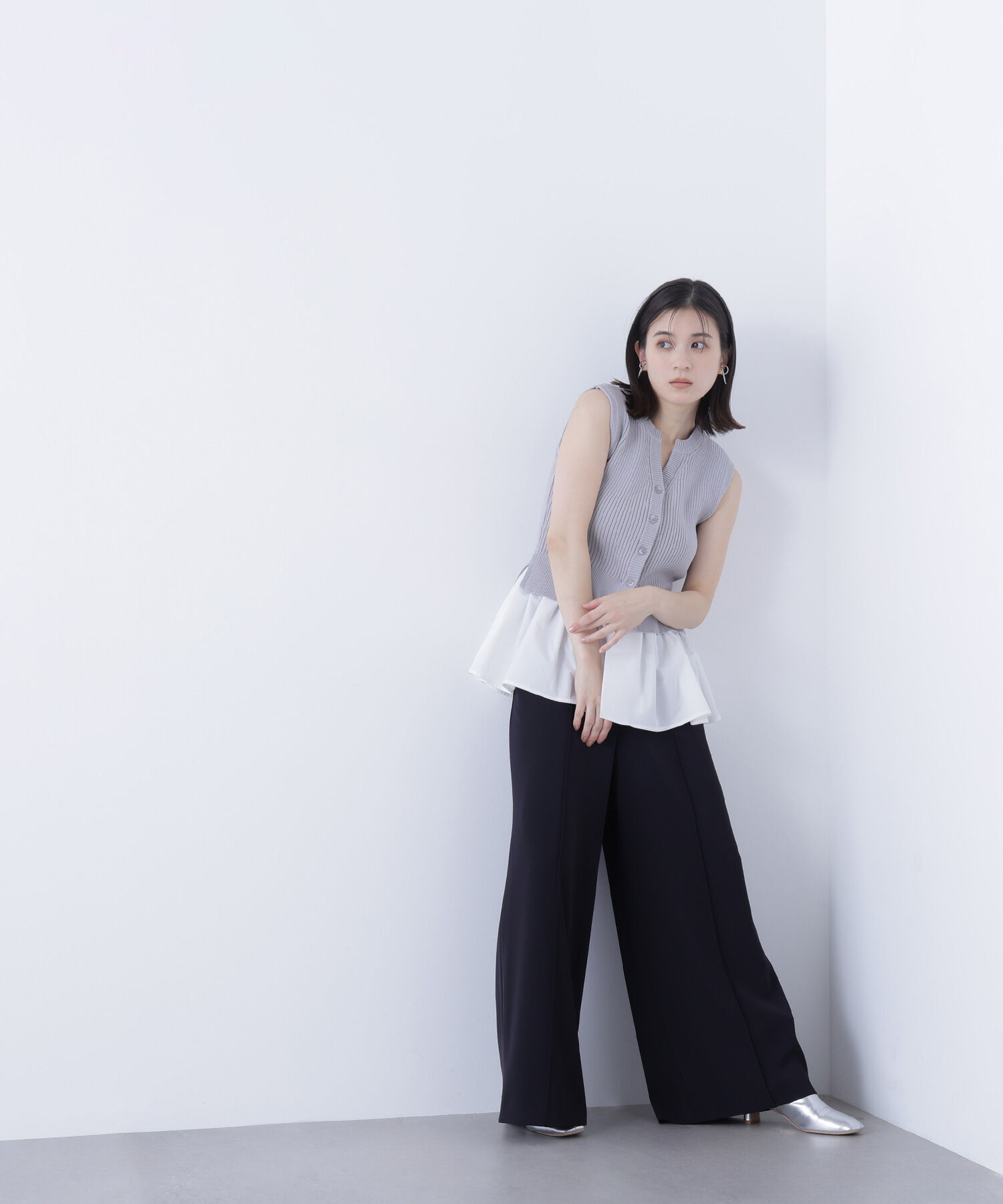  「2wayドッキングペプラムベスト」|ニット・セーター|