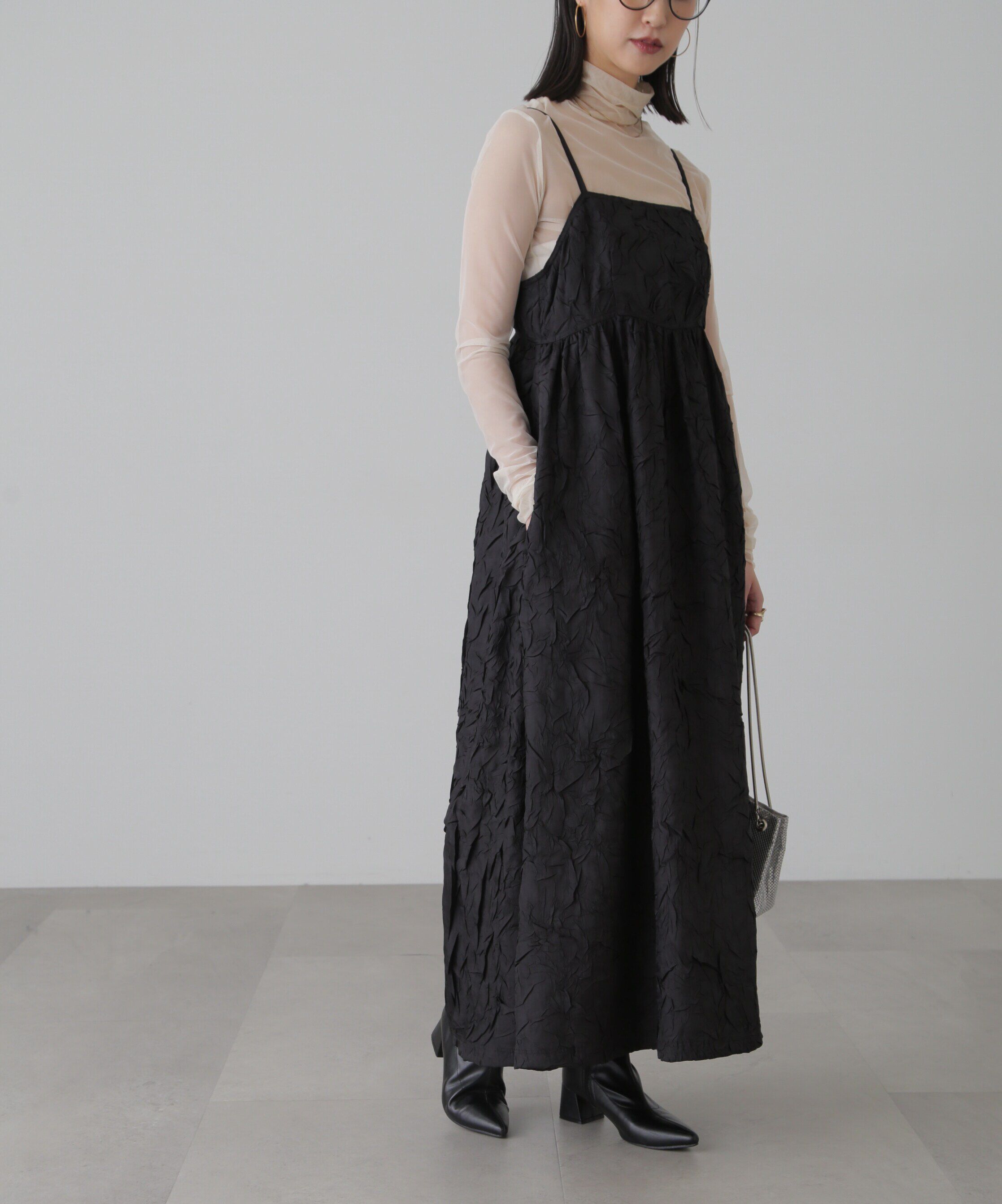  「バックオープンフレアマキシキャミワンピース」|ワンピース|