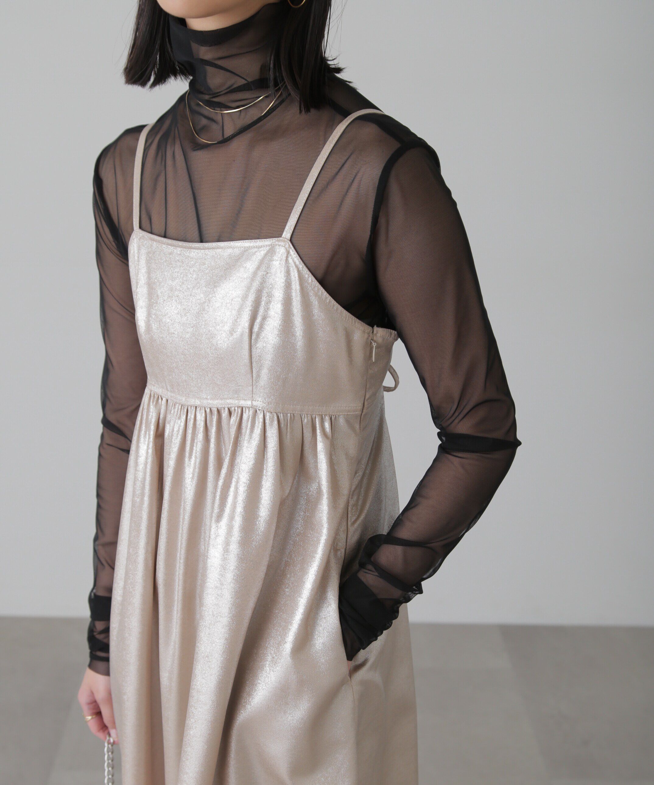  「バックオープンフレアマキシキャミワンピース」|ワンピース|